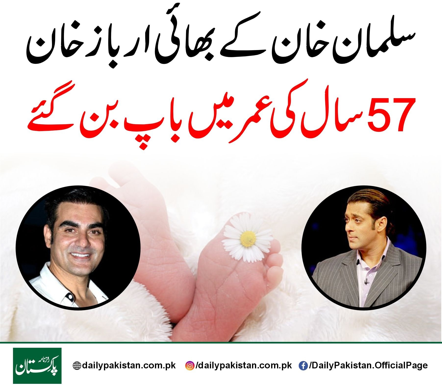 Daily Pakistan - سلمان خان کے بھائی ارباز خان 57سال کی عمر... | Facebook