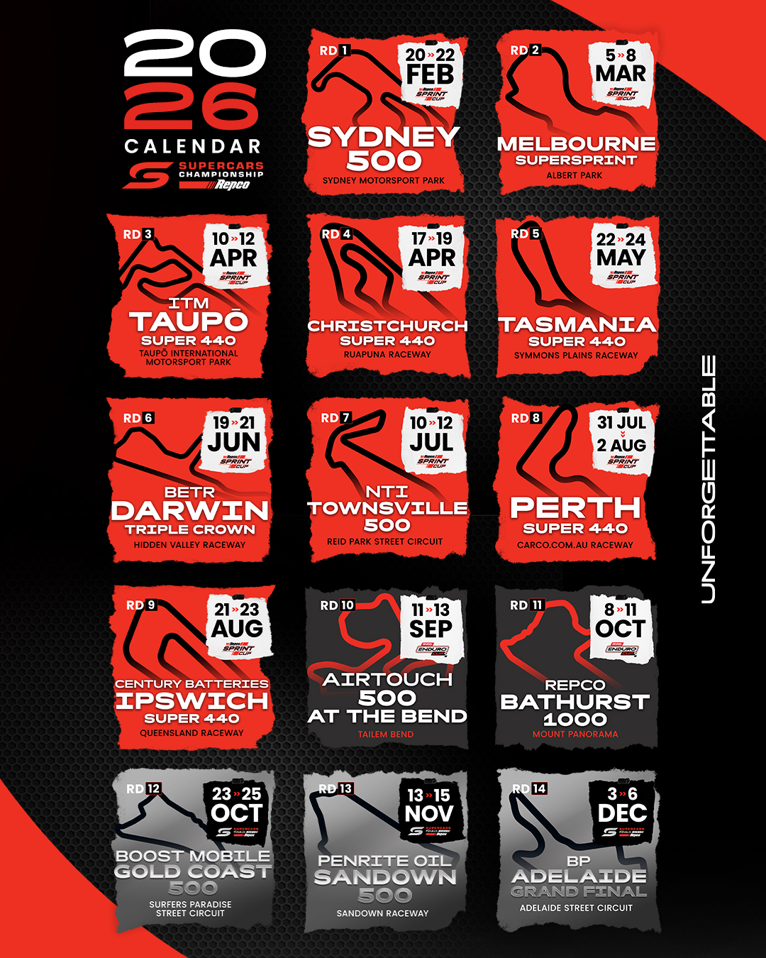 Supercars - Mark your calendar 🗓️ The 2026 schedule has dropped! | Facebook