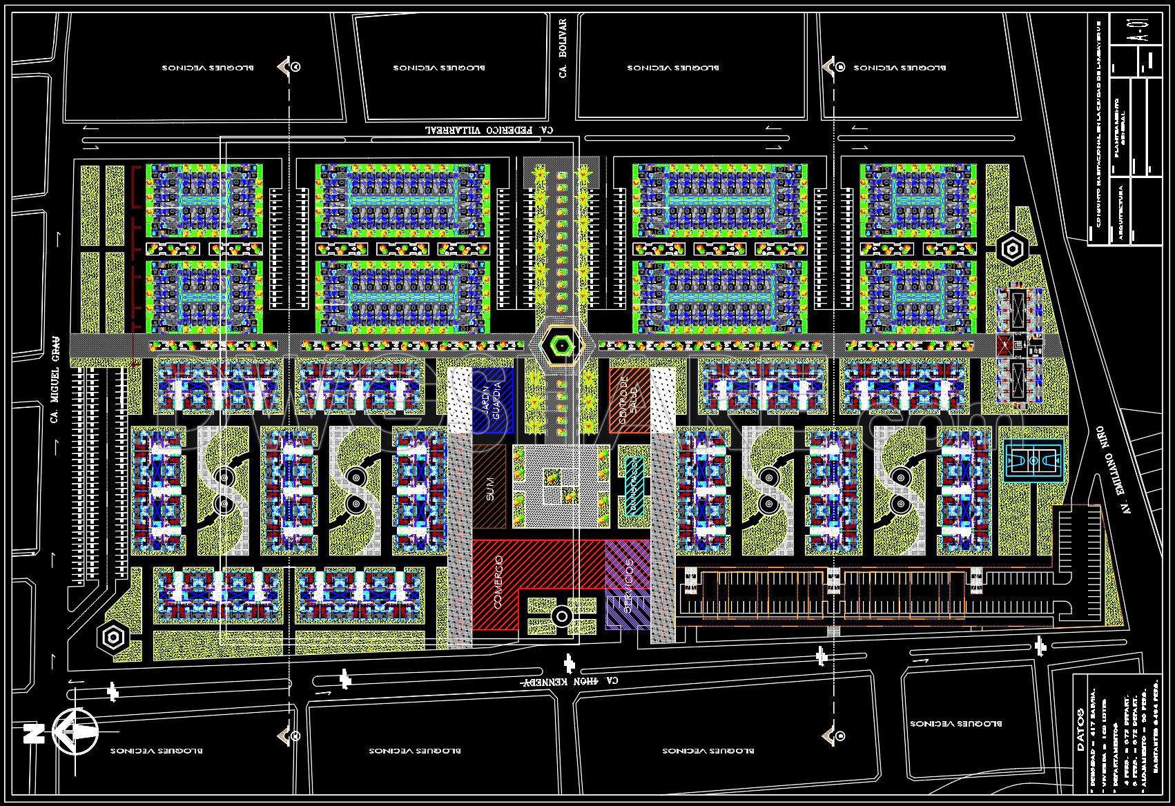 Free download Cad Blocks Group | 141. Residential Complex Master Plan ...