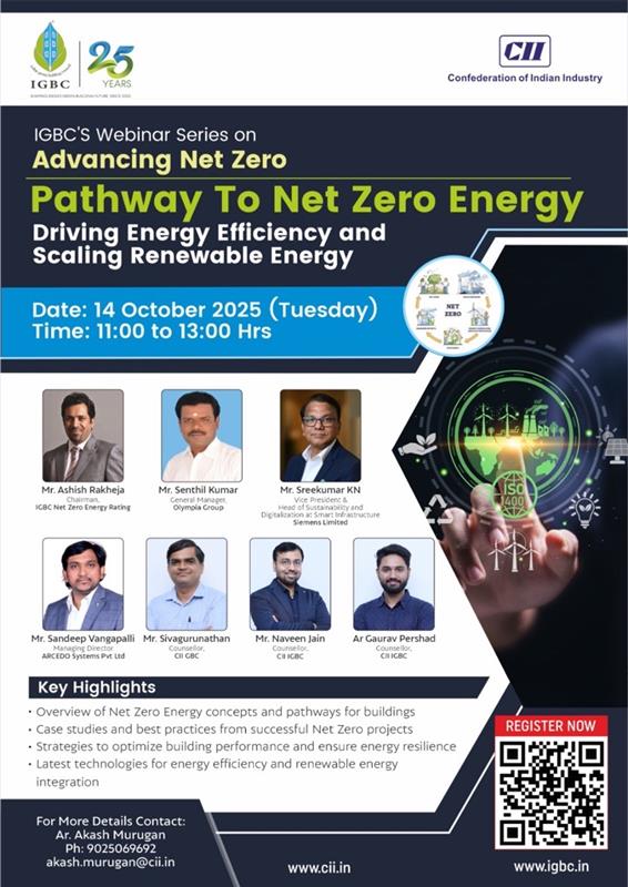 CII - 🌍 IGBC'S Webinar Series on Advancing Net Zero🌍 Title - Pathway To ...