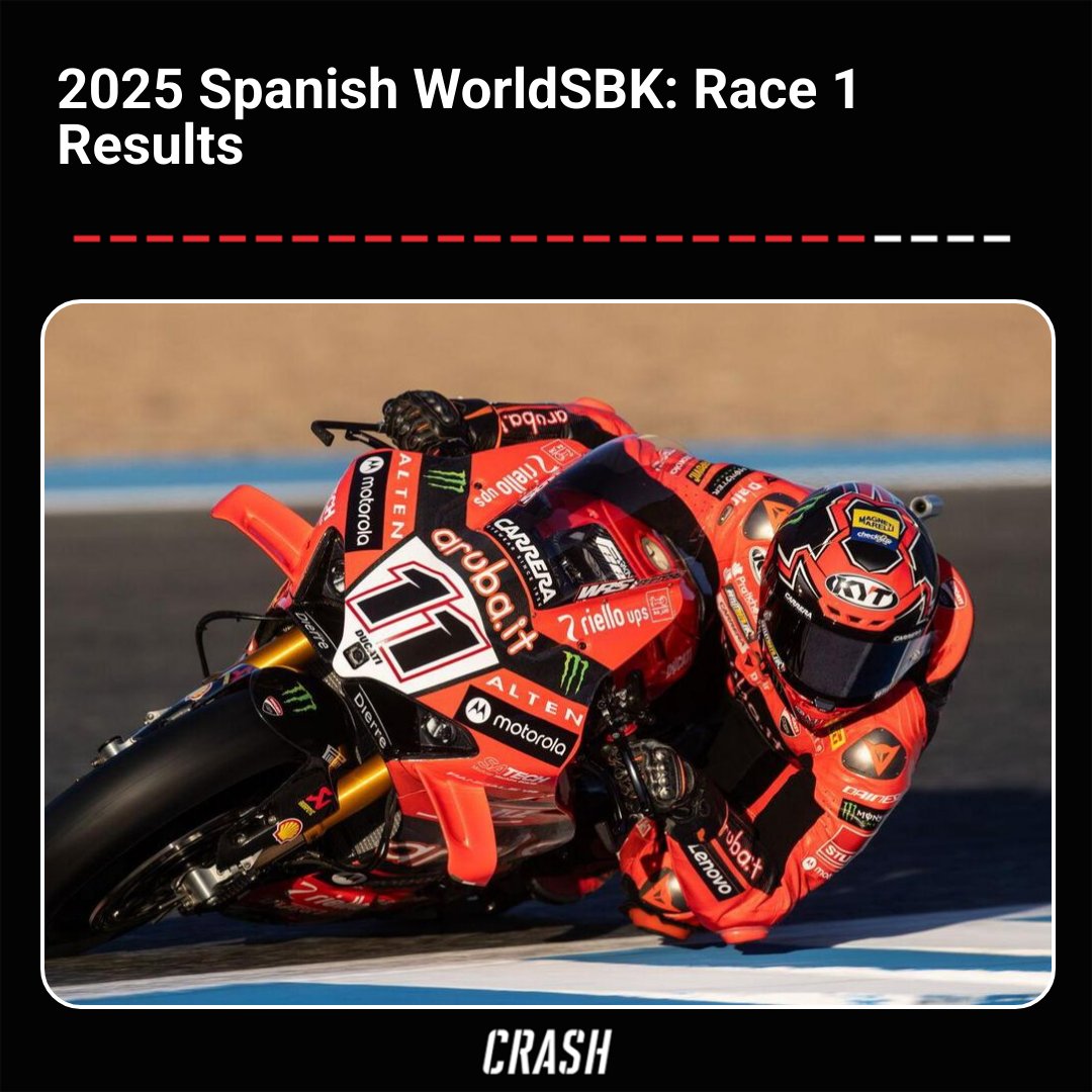 Crash - Full results from Race 1 at the 2025 Spanish #WorldSBK at the ...