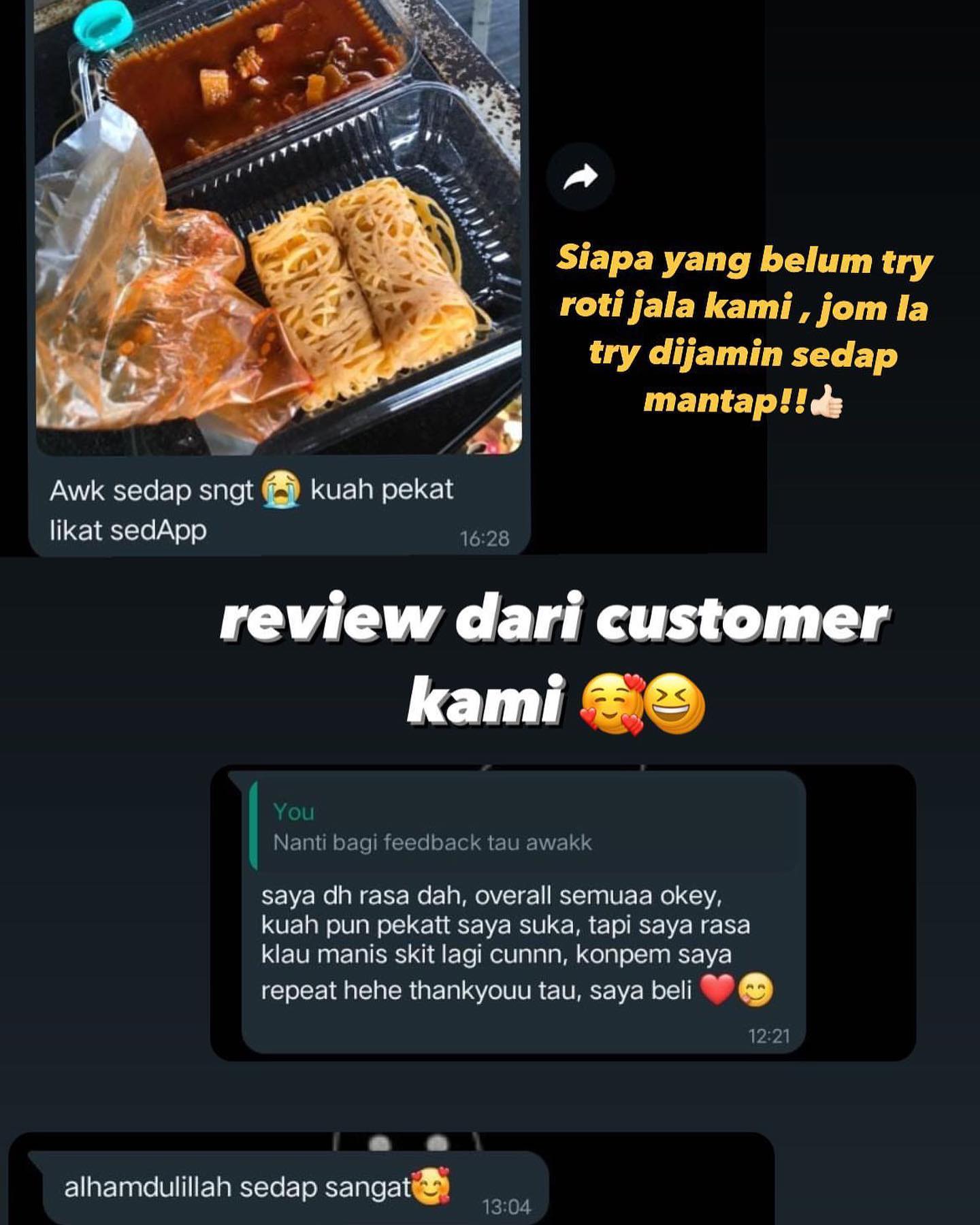 ComFoodie - REVIEW DARI CUSTOMER KAMI😆😆🥰 TERIMA KASIH MEMBELI ROTI JALA ...