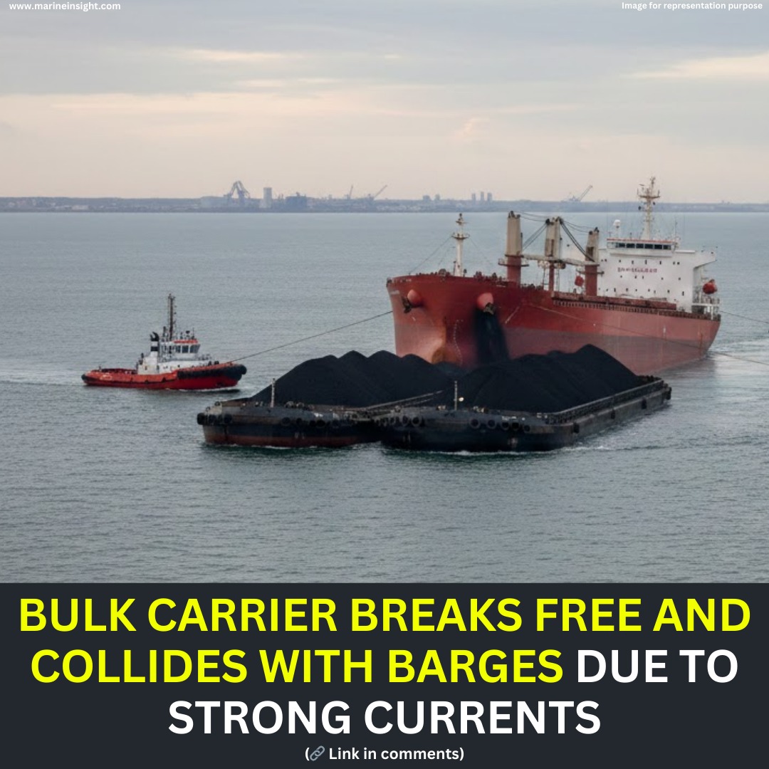 Marine Insight - ⚠️ A Bulk Carrier’s Moorings Failed Under... | Facebook