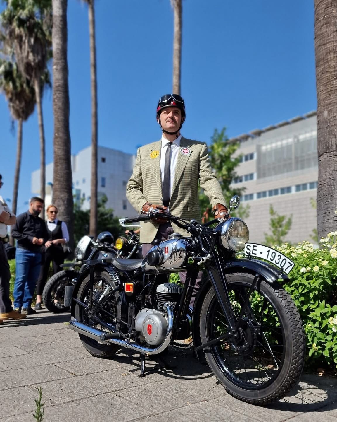 In Zaragoza, we ride with flair, a dapper gent with panache to