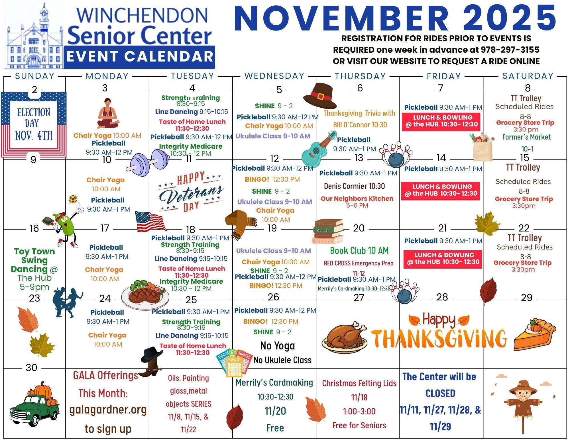 Old - November calendar is out! Call or stop by to sign up for programs ...