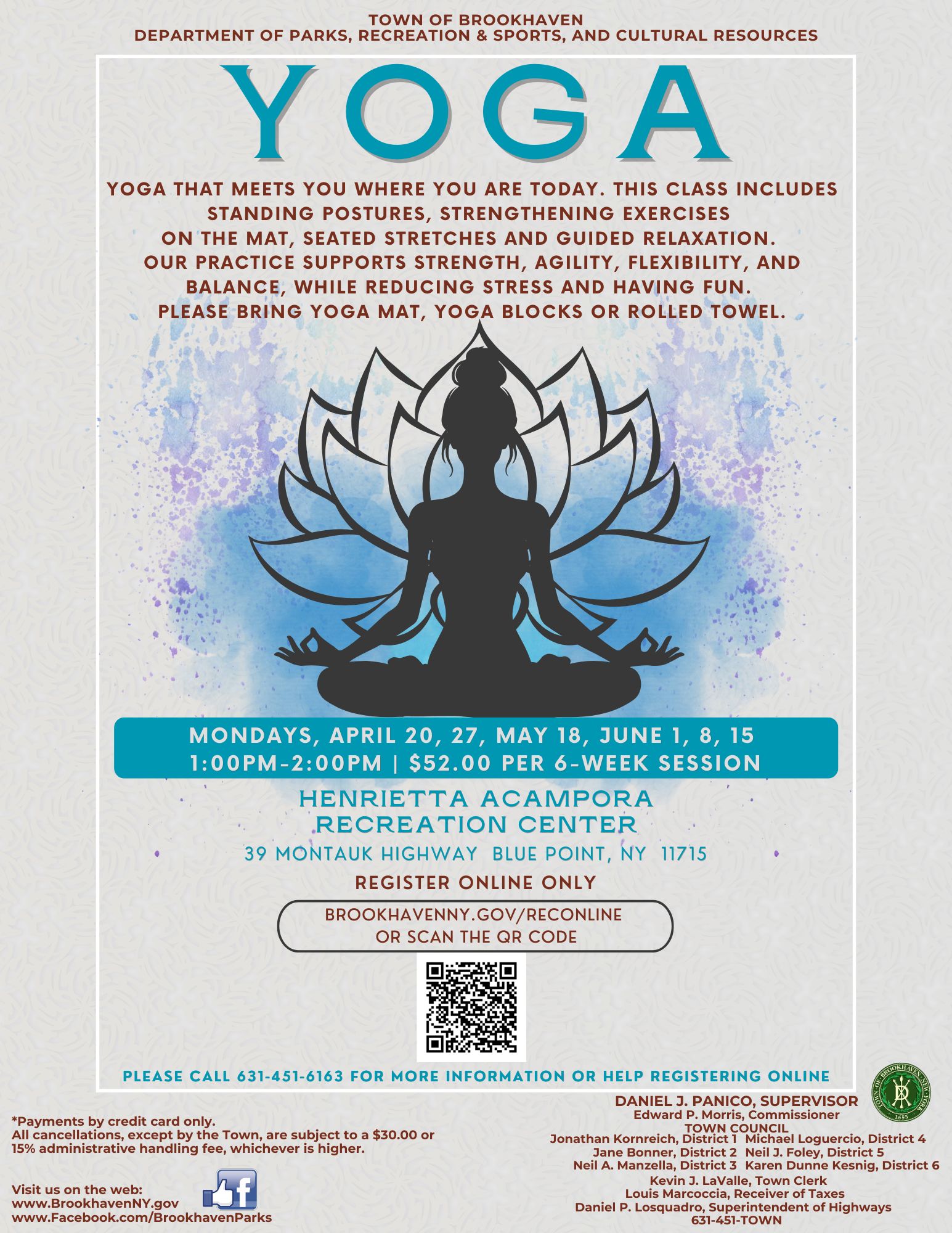 🧘‍♀️New Yoga session starting soon at the Henrietta Acampora