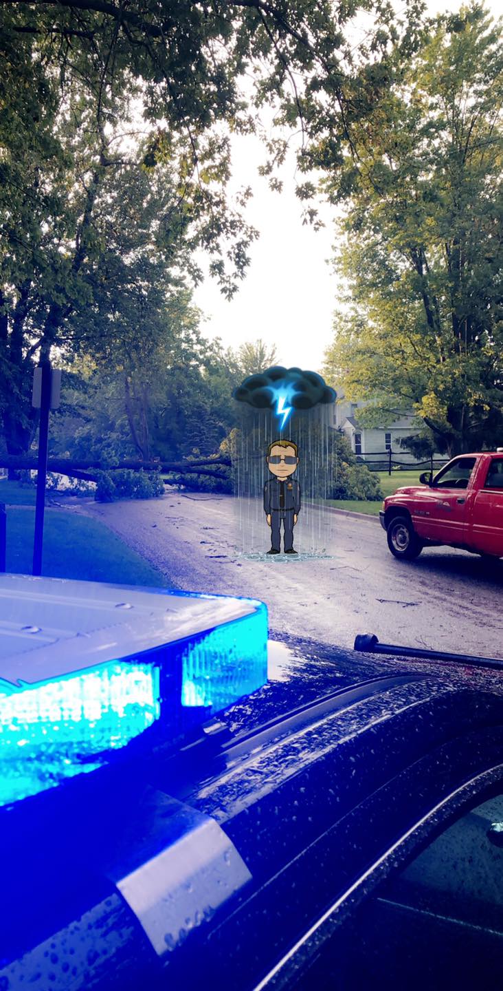 The last downed tree is... Chesaning Police Department Facebook
