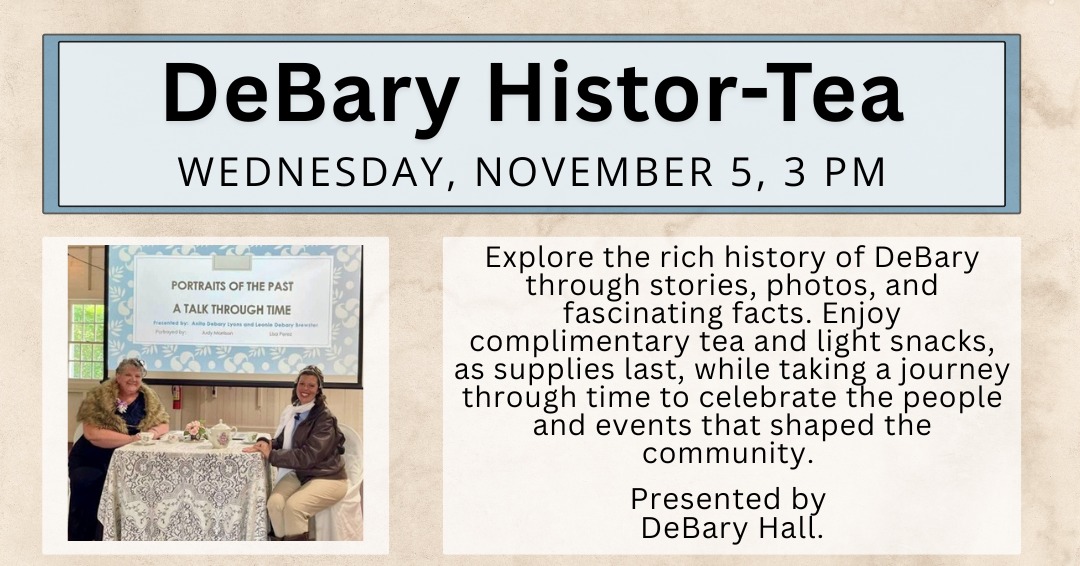 Volusia - Come to DeBary Public Library, 200 N. Charles R Beall Blvd ...