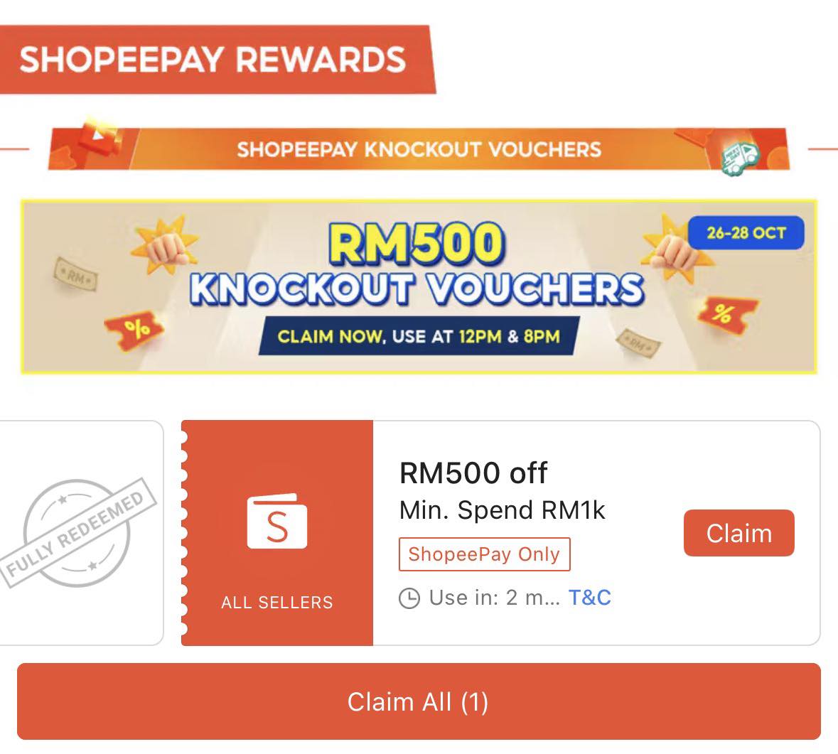 Freebies - 8pm Shopee RM500 off with min spend RM1000 voucher @ https ...