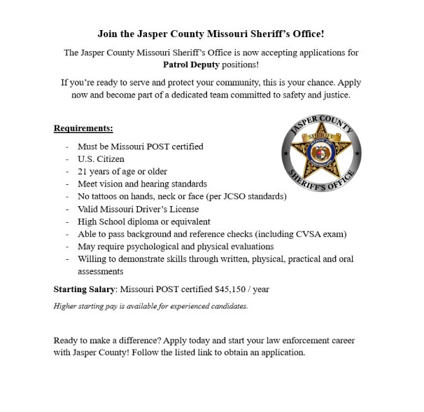 Jasper County Sheriff's... - Jasper County Sheriff's Office