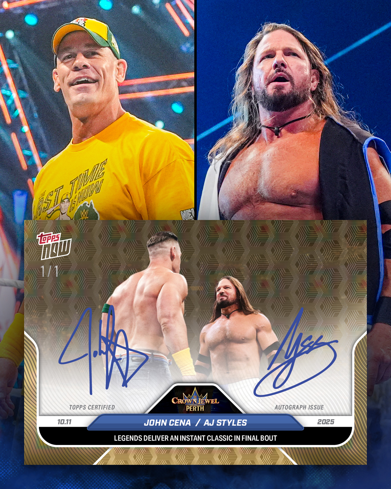 This John Cena & AJ Styles dual autograph... Wow