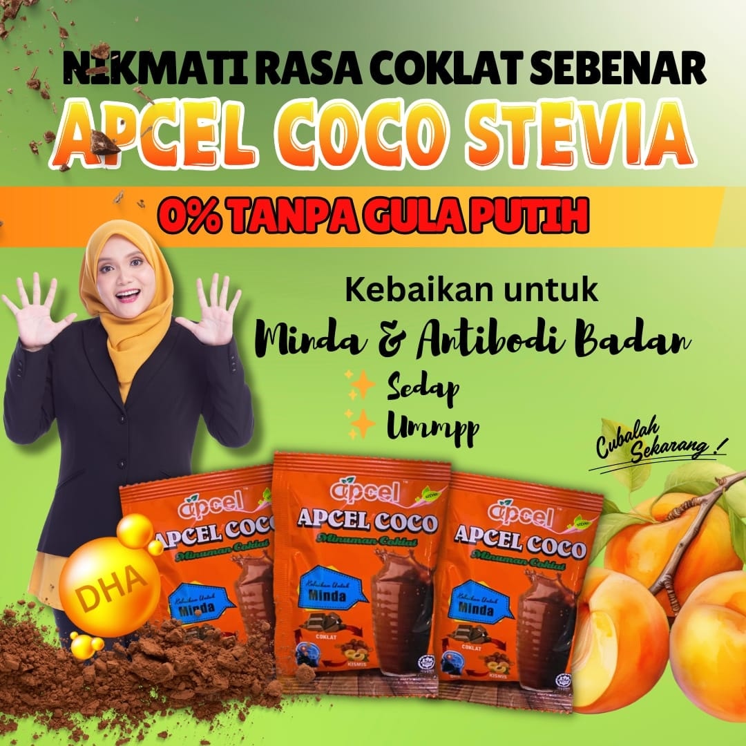 Apcel - 🍫 APCEL COCO STEVIA – Minuman Coklat Tanpa Gula Putih Sedap ...
