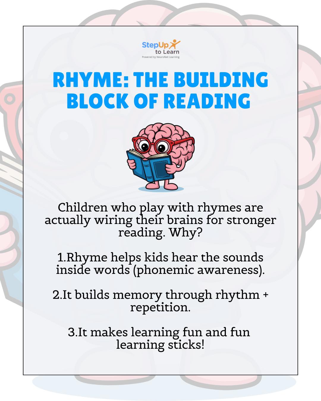 StepUp to Learn - Did you know rhyming is one of the very... | Facebook
