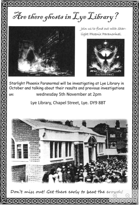 Dudley - Are there ghosts in Lye Library? If you want to find out then ...