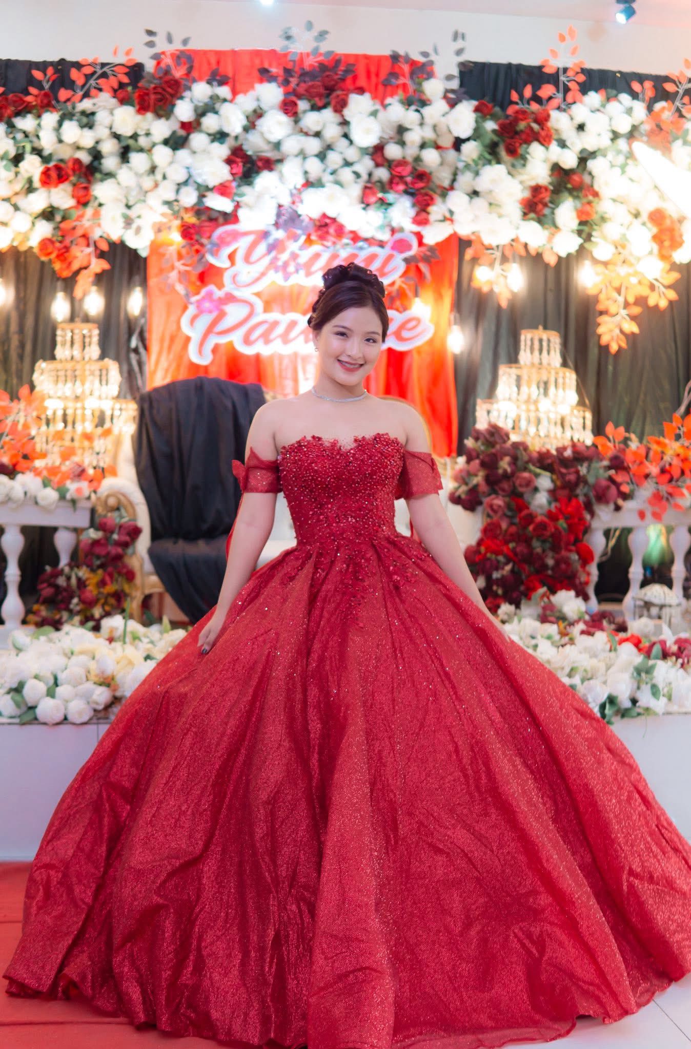 18th birthday dress themes The of YUMI PAULINE👸💐 Venue: @Buenapark Clubhouse Color motif: Red and Black Floral Gatsby Theme ✨ 100 pax Debut Package Lights and sounds by AudioBudz Lights And Sounds Hosted by 2025_11/12 NWT It's My Birthday Color:Soft Blush