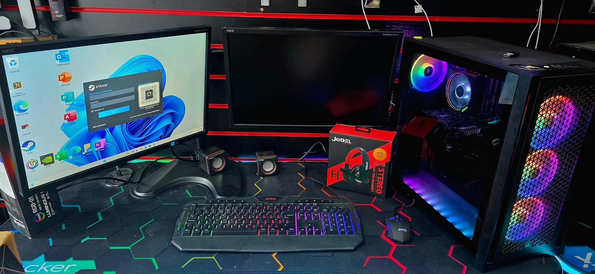 EZ-Tech - Dual Monitor Full PC Build RTX 1660ti Ryzen 7 2700X 16GB RAM ...