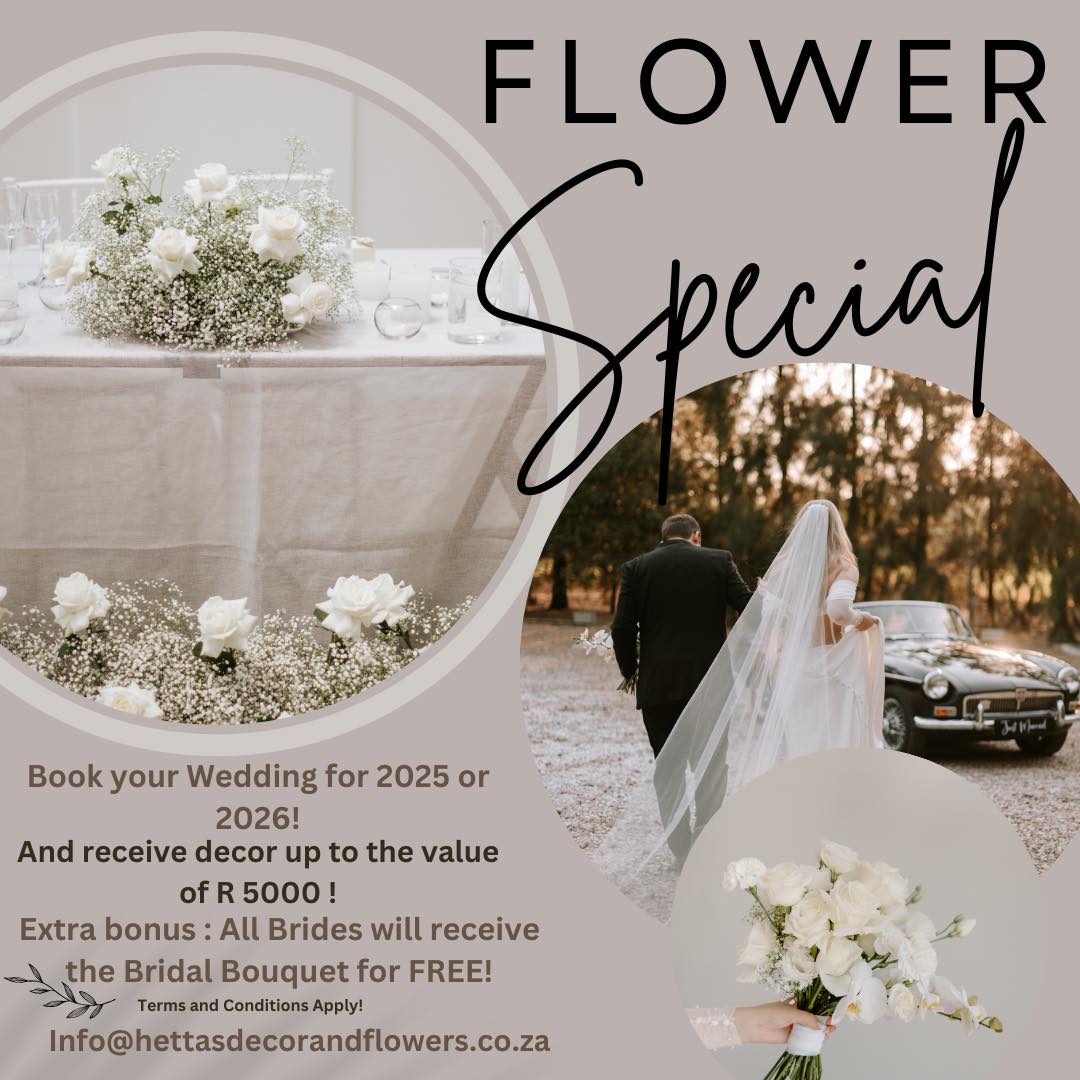 Hetta's - Flower and Decor Special 🤍 Book & Pay 50% Deposit on your ...