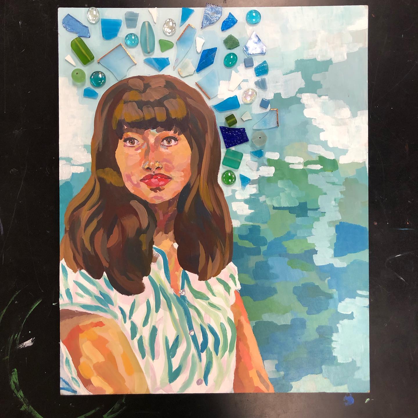 Mrs. C's Art Lessons and student art - Jenna’s self portrait. Look at ...