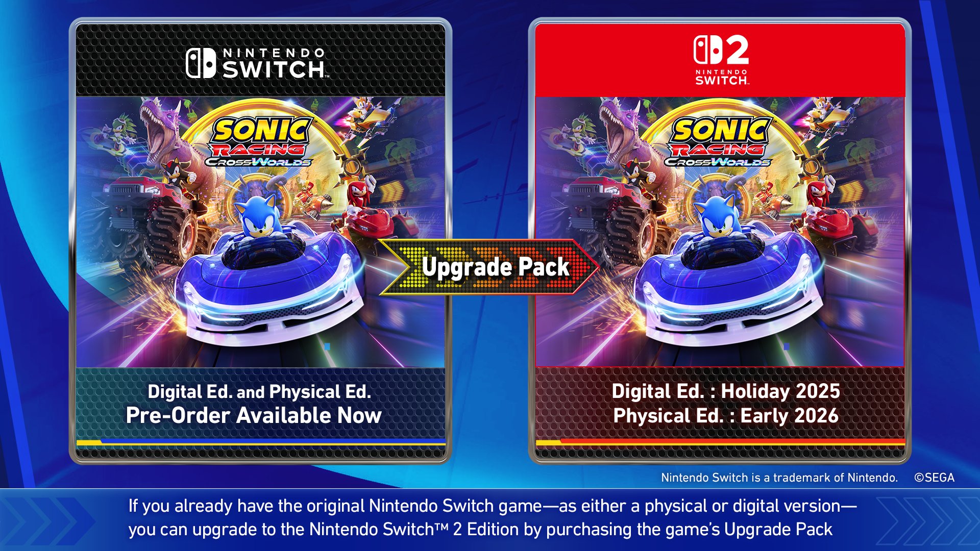 Sonic Racing CrossWorlds pre-order bonus items for Nintendo Switch 2