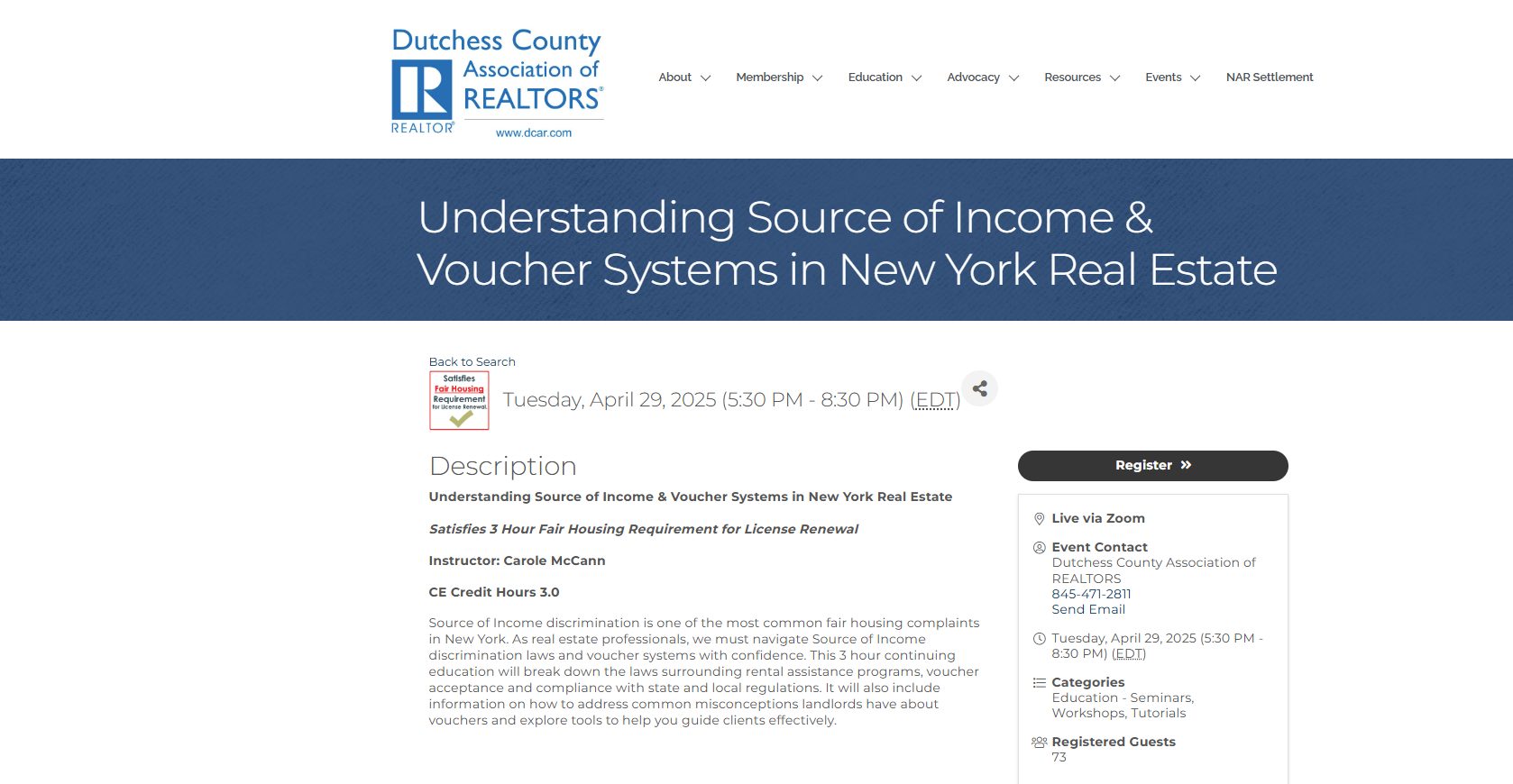 Dutchess County Association of REALTORS Real Estate School ...