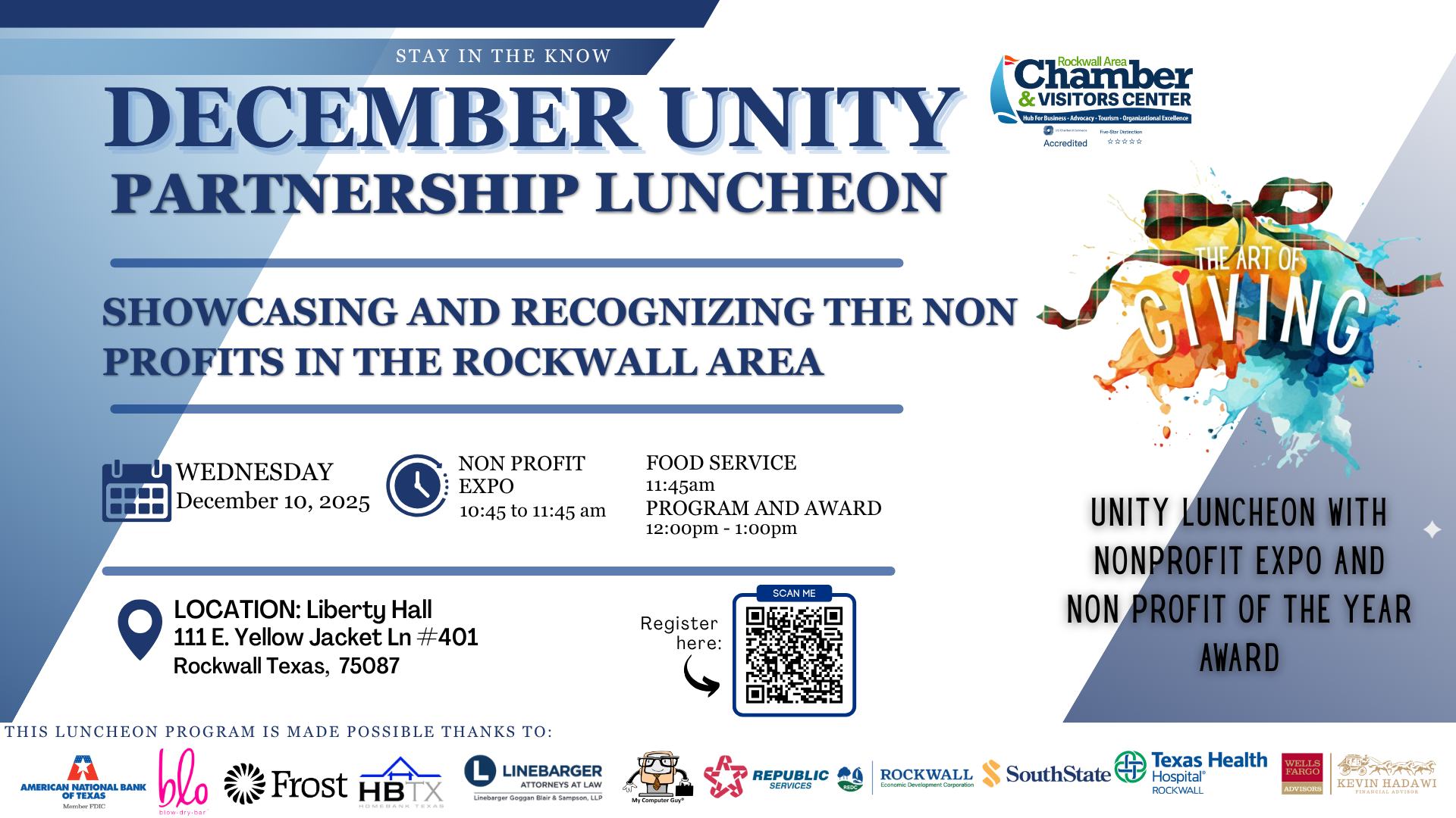 Rockwall - 📣LAST CALL📣 Celebrate The Art of Giving at our inaugural ...