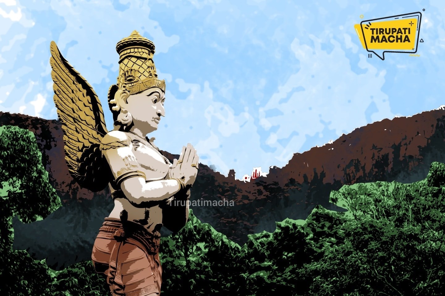 Tirupati macha - GARUDA STATUE Digital painting.. 👏👌👌... | Facebook