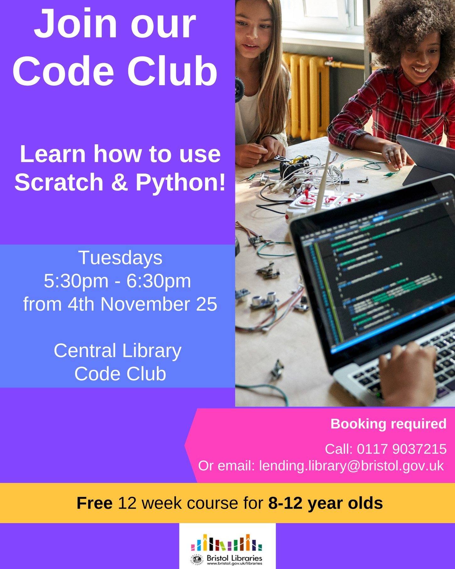 Bristol - 👀 Why not sign up for our New Code Club at the Central ...