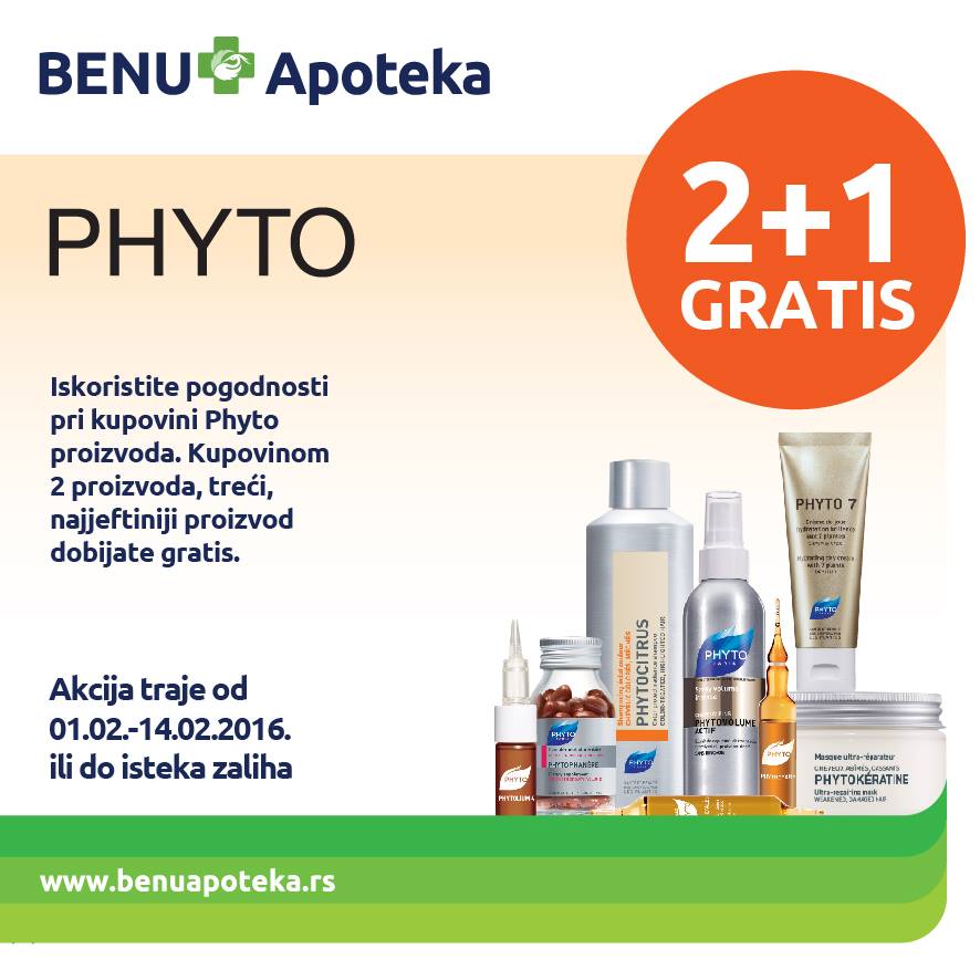 BENU Apoteka - Pri kupovini dva proizvoda kozmetike PHYTO (Phyto Srbija ...