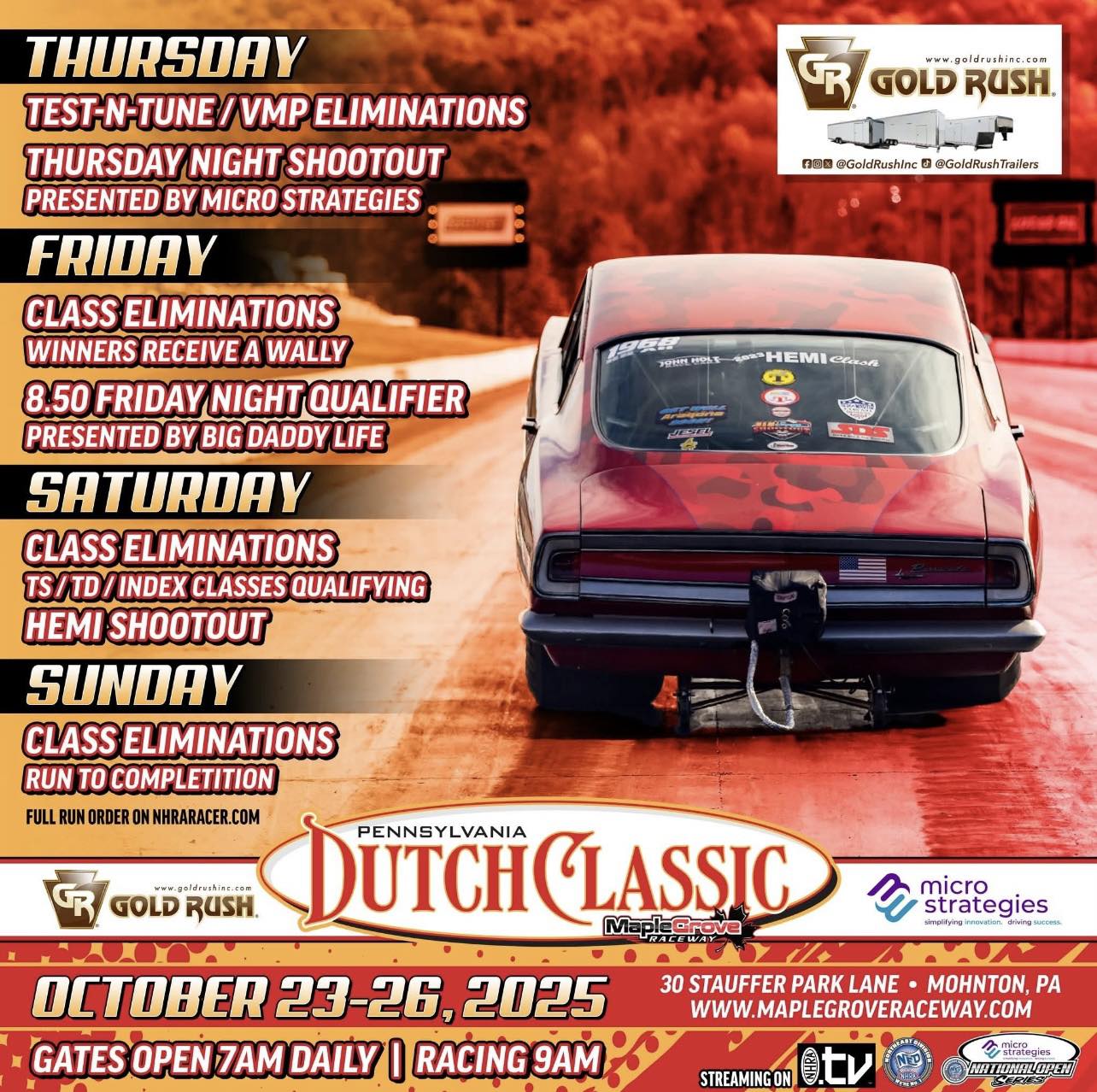 Mid - Best of luck to those of you attending the NHRA D1 season finale ...