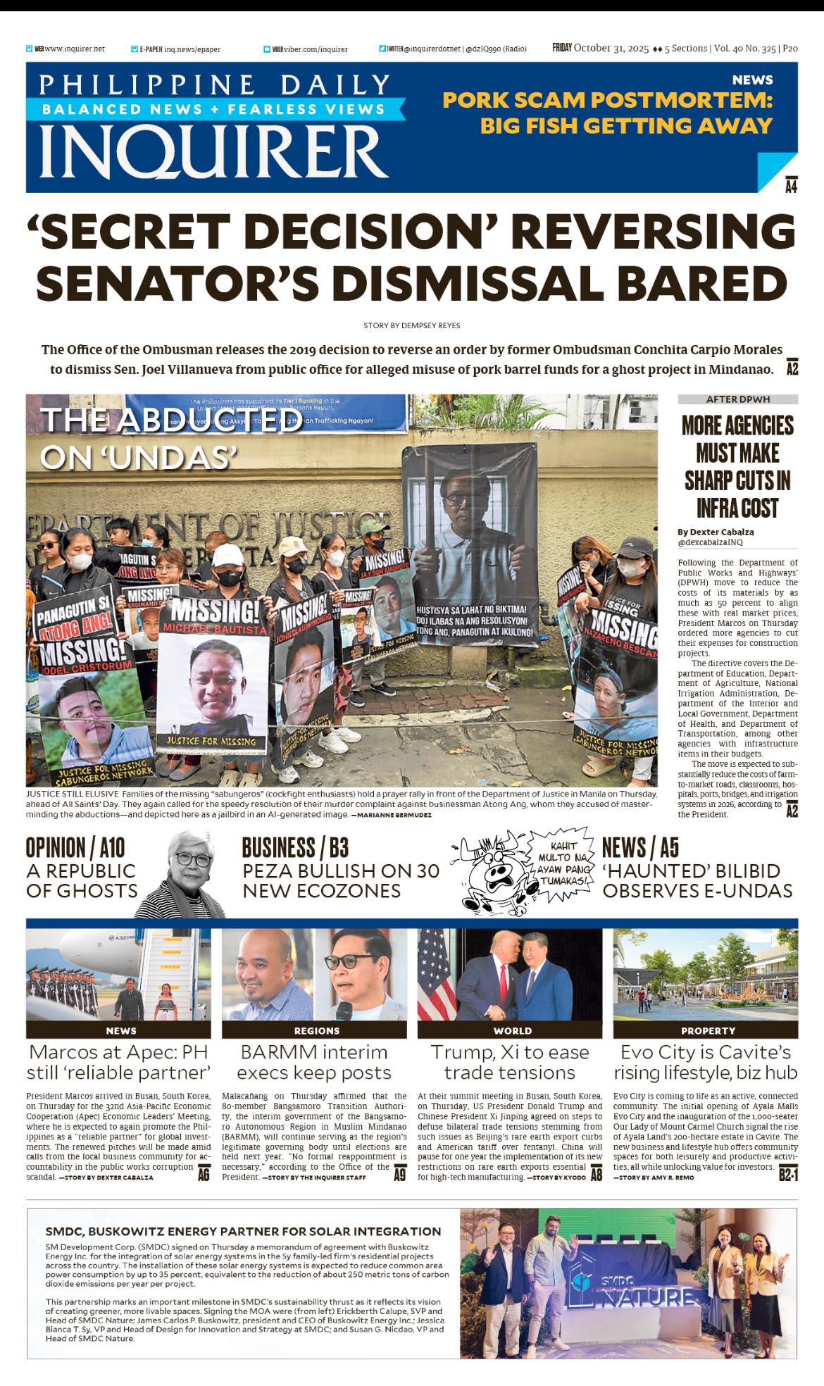 INQUIRER.net - Today's Inquirer front page (October 31,... | Facebook