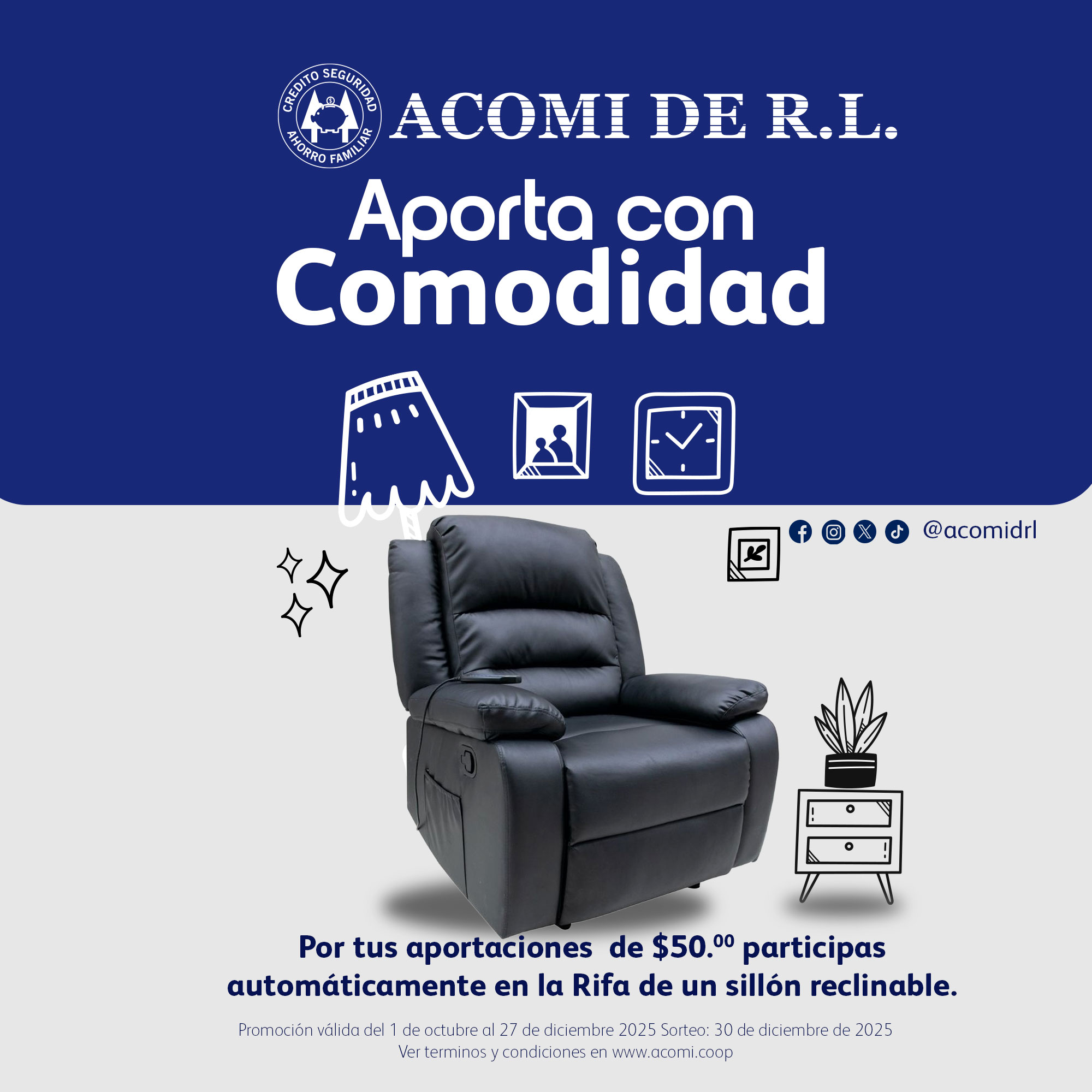 ACOMI - ¡Aporta y relájate! Por cada $50.00 en tus aportaciones ...