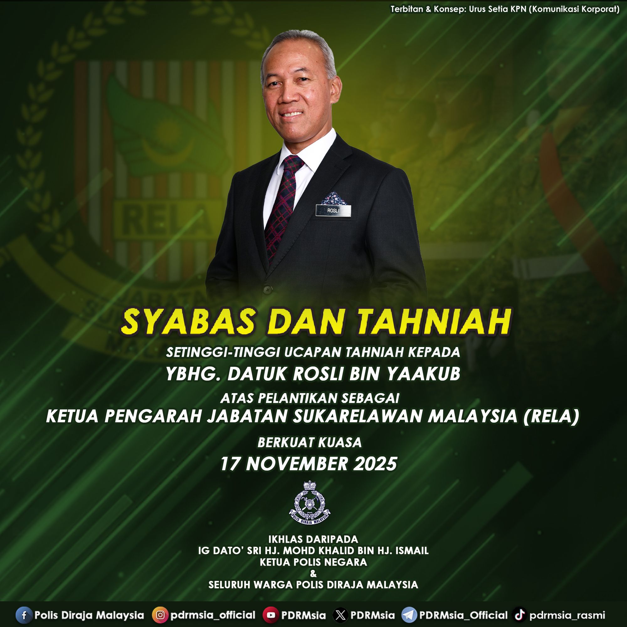Polis - TAHNIAH ATAS PELANTIKAN KETUA PENGARAH RELA Ketua Polis Negara ...
