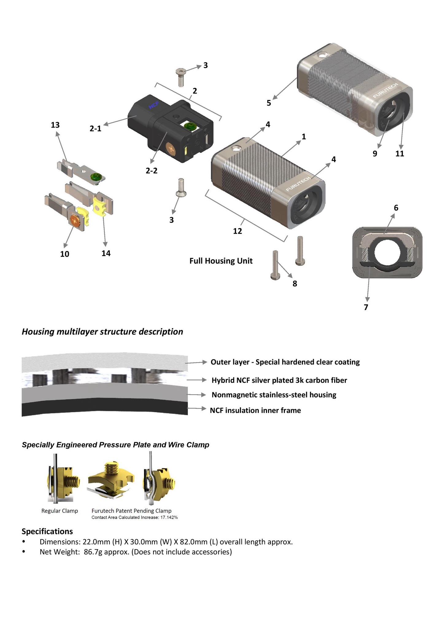 NEW! Furutech CF-C15 NCF (R) High End Performance IEC connector