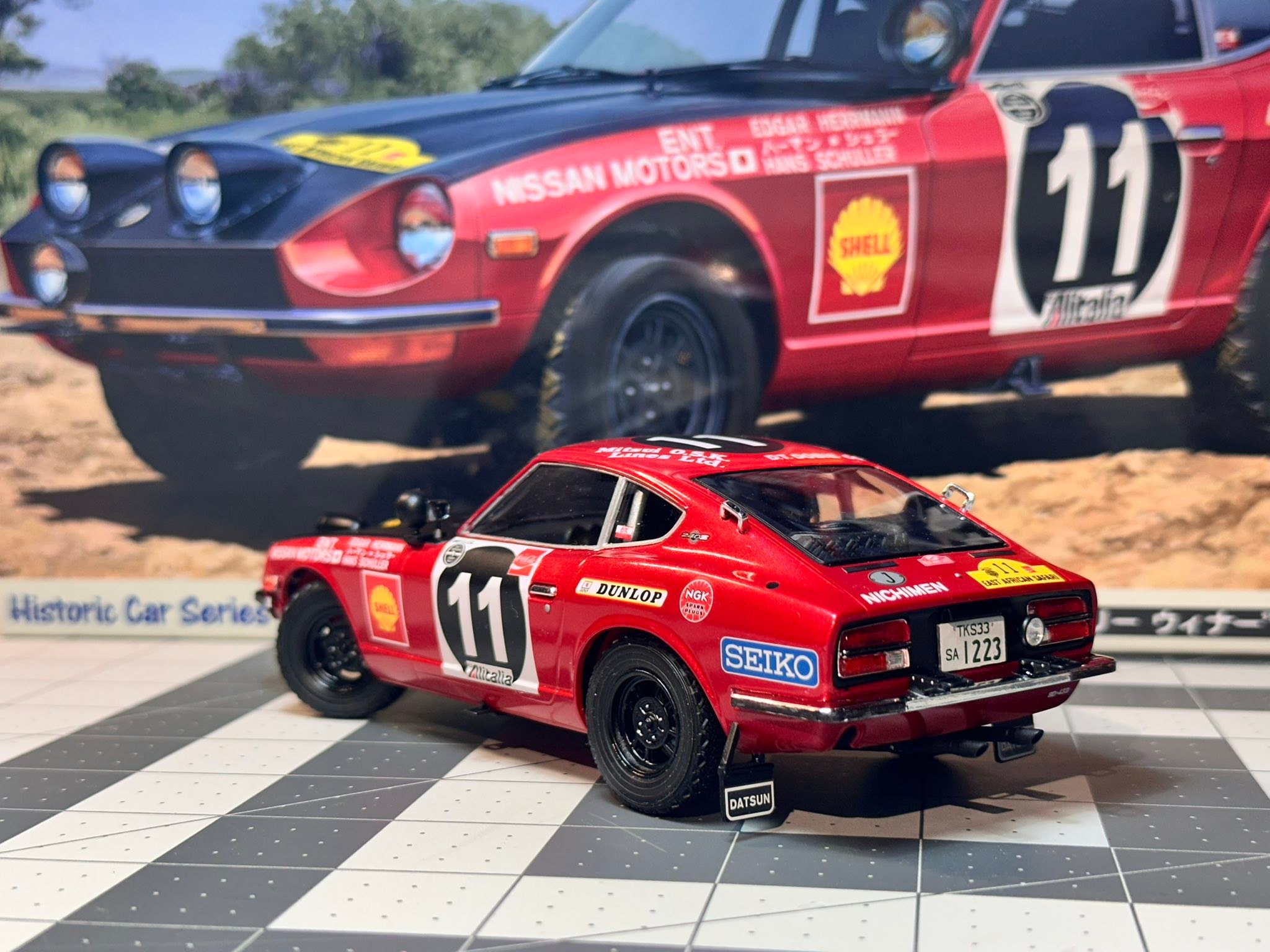 Finished 1/24 Hasegawa Datsun 240Z African Safari Rally winner