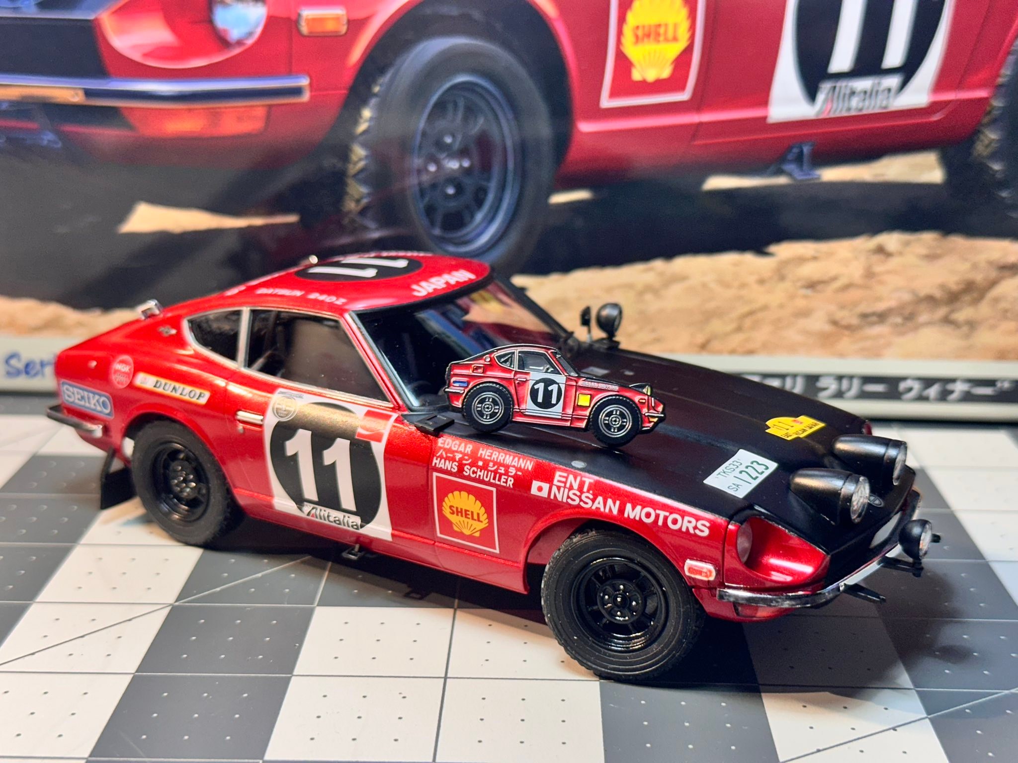 Finished 1/24 Hasegawa Datsun 240Z African Safari Rally winner
