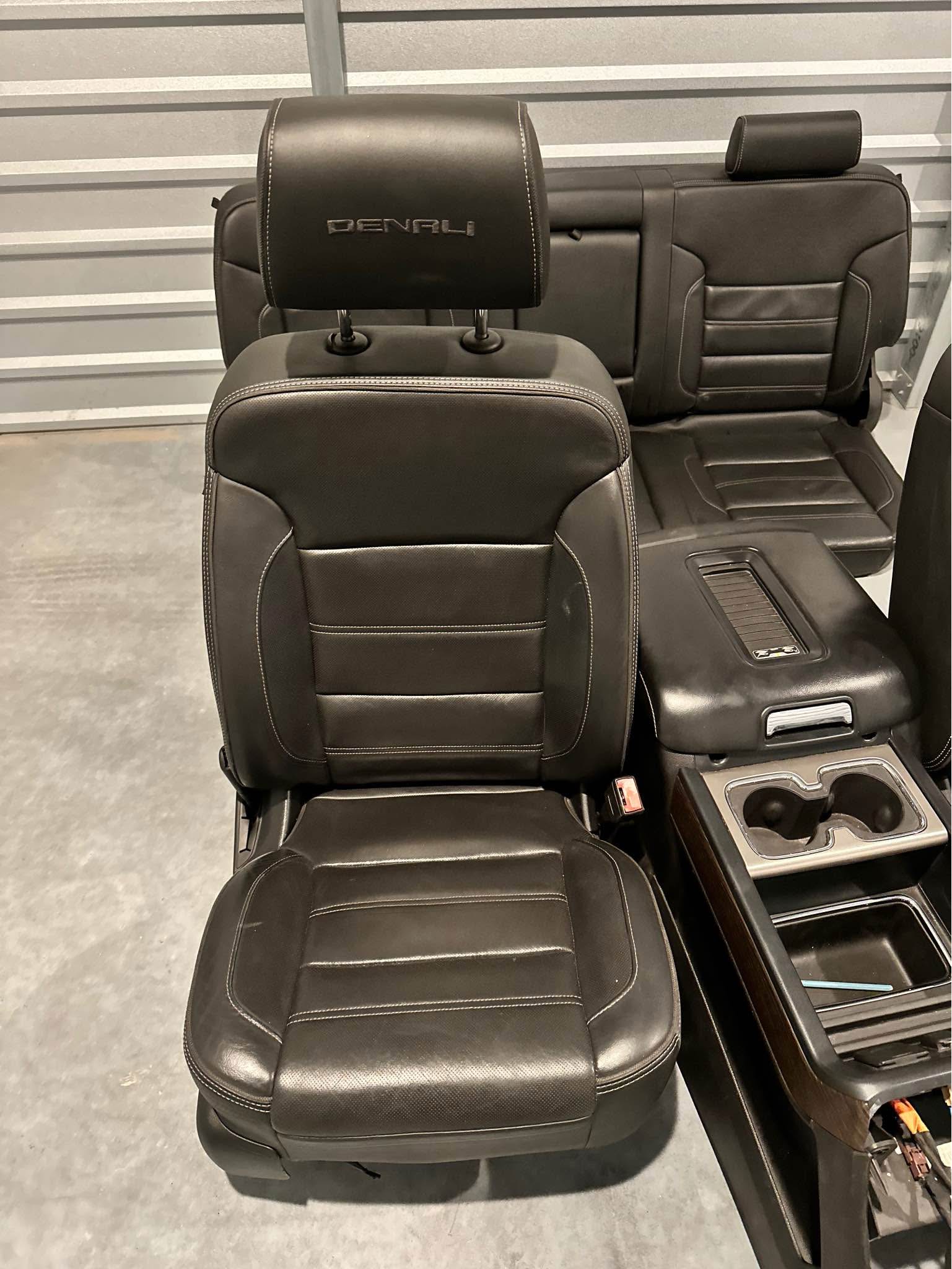 Factory Style Black Leather Seat Cover Kit For 2014-2018 GMC Sierra Double Cab – Front & Rear Replacement