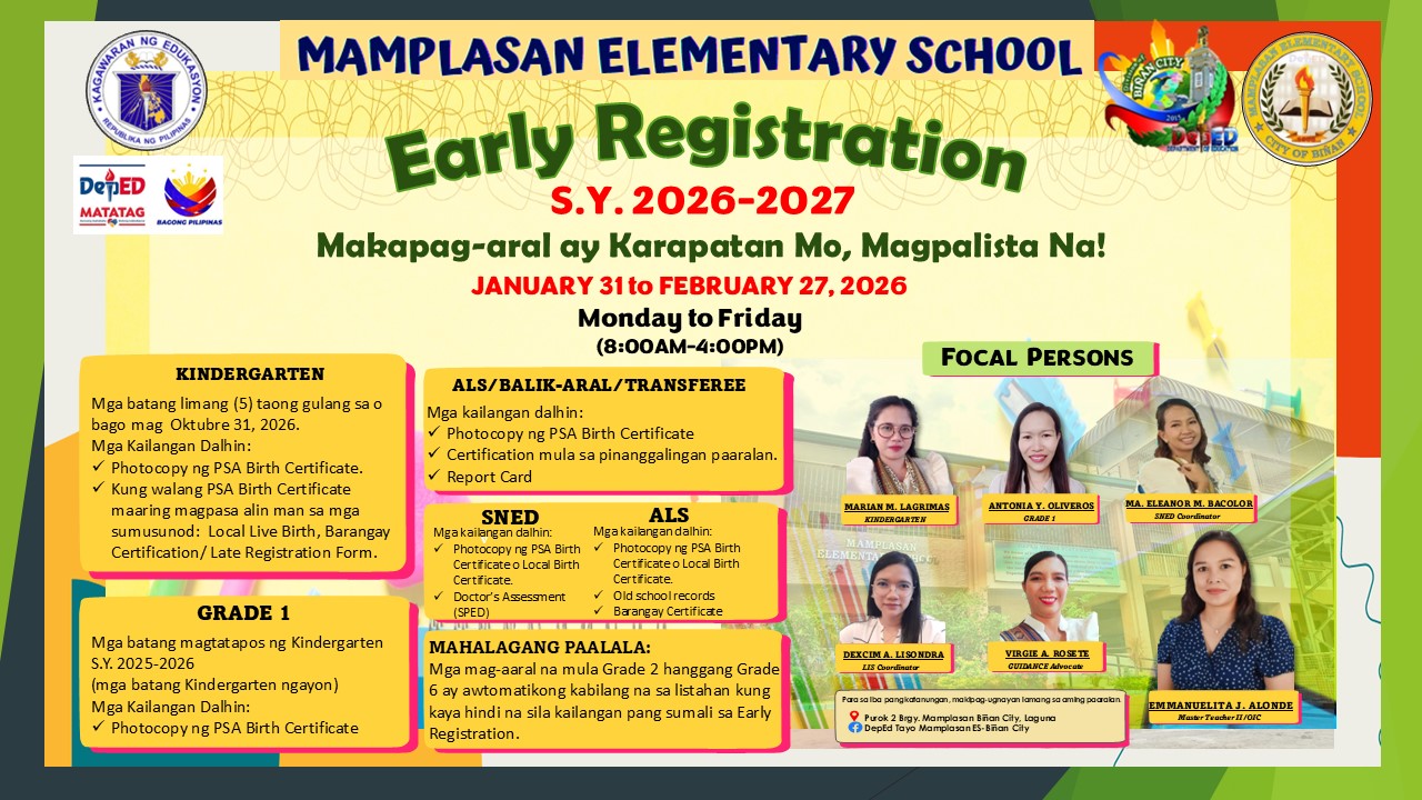 DepEd - EARLY REGISTRATION FOR SCHOOL YEAR 2026-2027📢 "Makapag-Aral ay ...