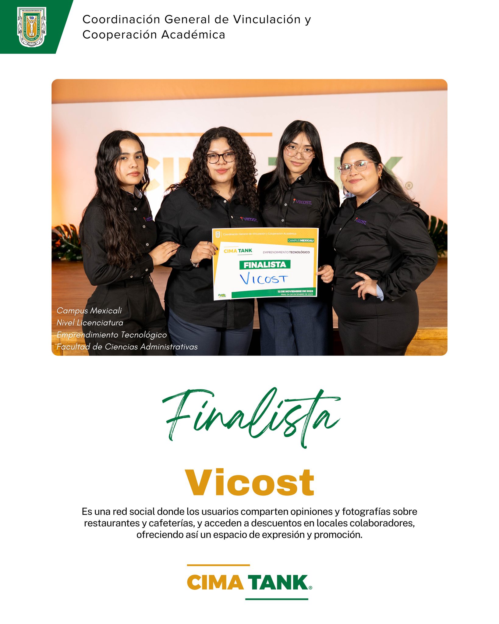 Cimarrones - 🎉 ¡Felicidades a Vicost! 🎉 Un Emprendimiento Tecnológico ...
