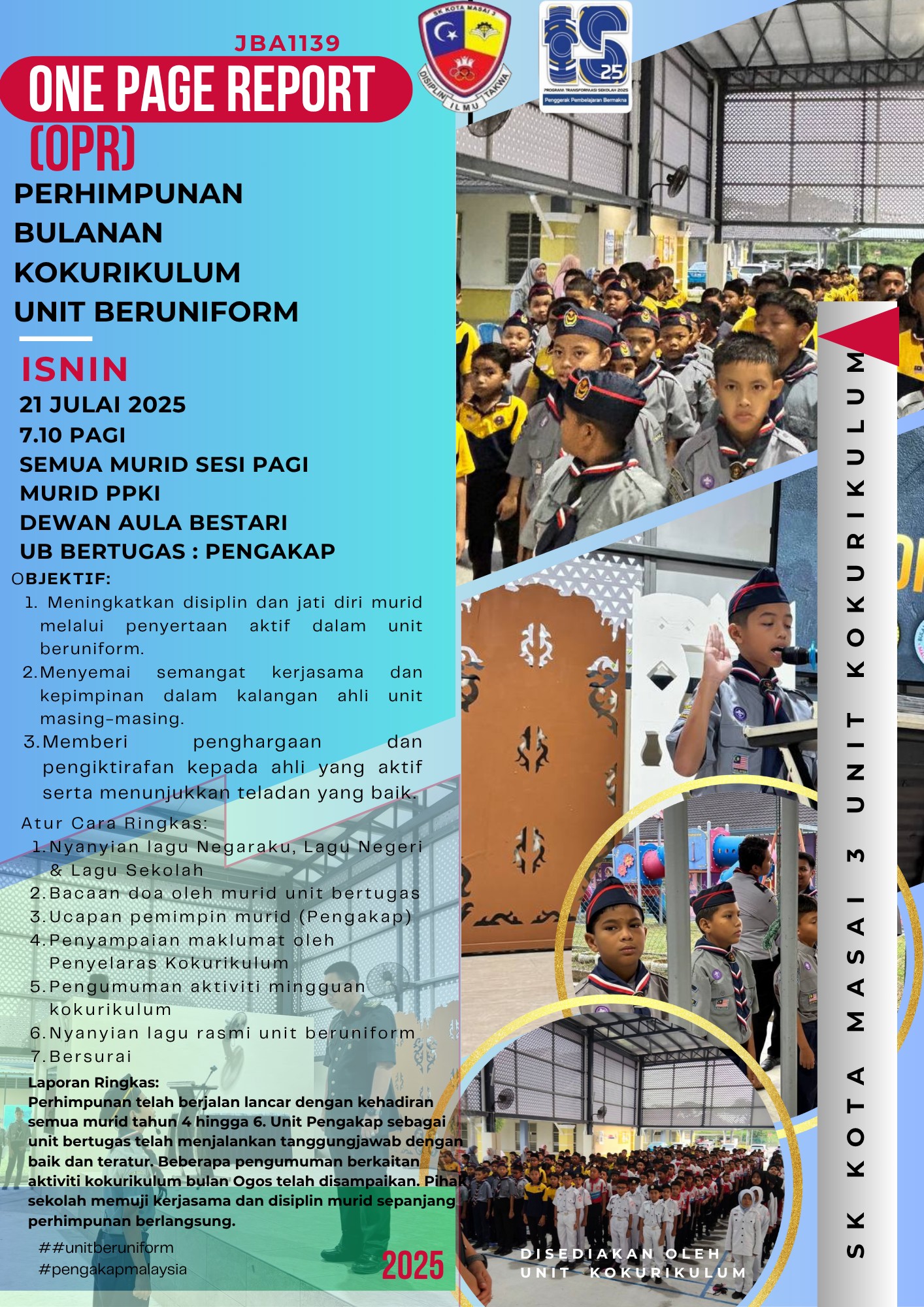 Sekolah - OPR (One Page Report) PERHIMPUNAN BULANAN KOKURIKULUM 🌐 UNIT ...