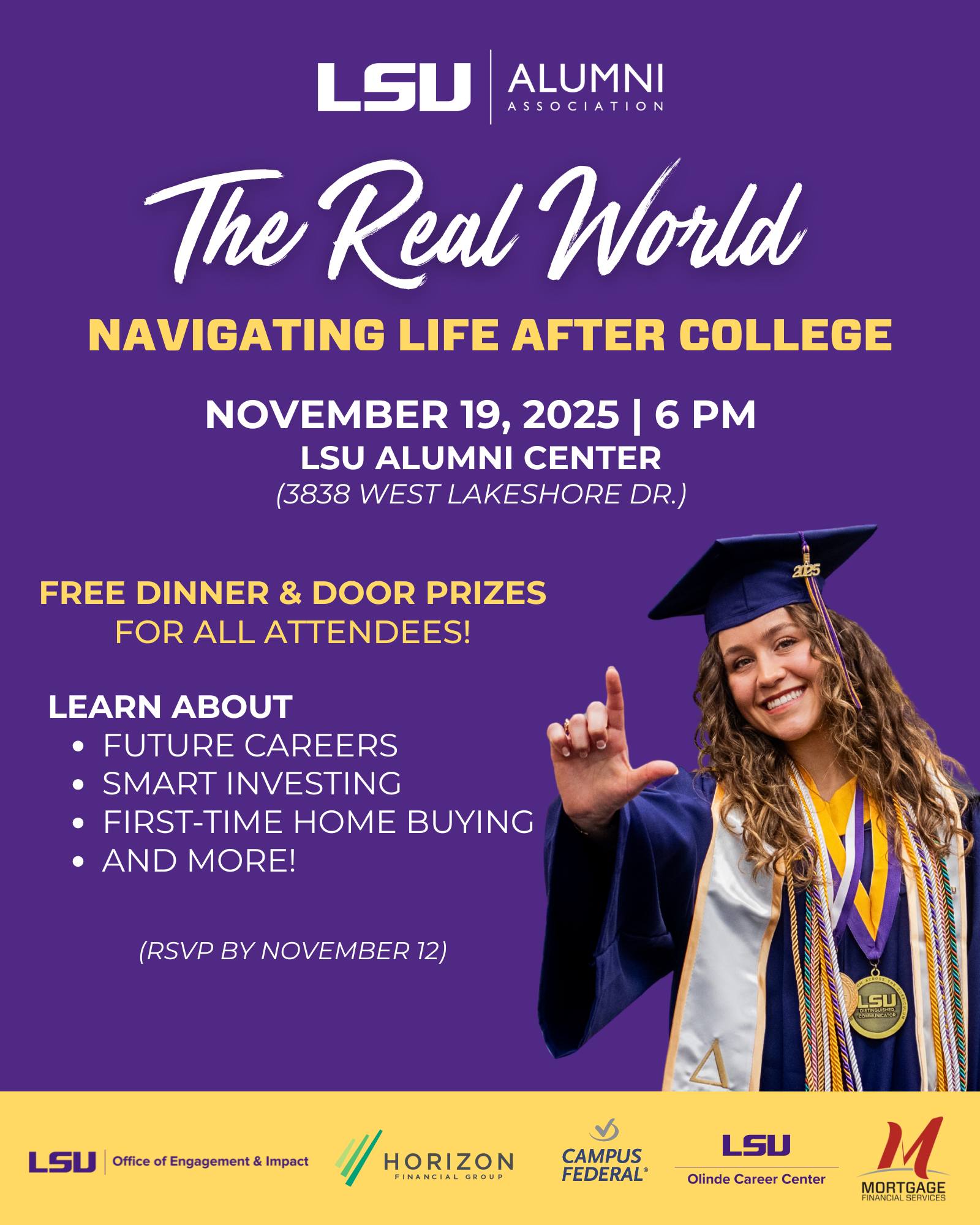 LSU - 🎓 Ready to take on life after LSU? 🌎 Join us for The Real World ...