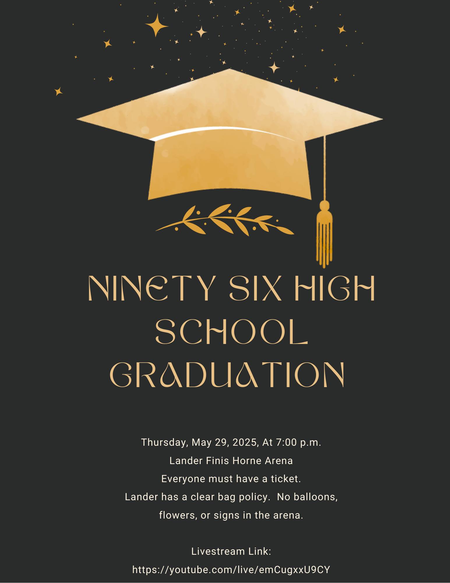 Ninety - Reminders for graduation tomorrow night! Congratulations to ...