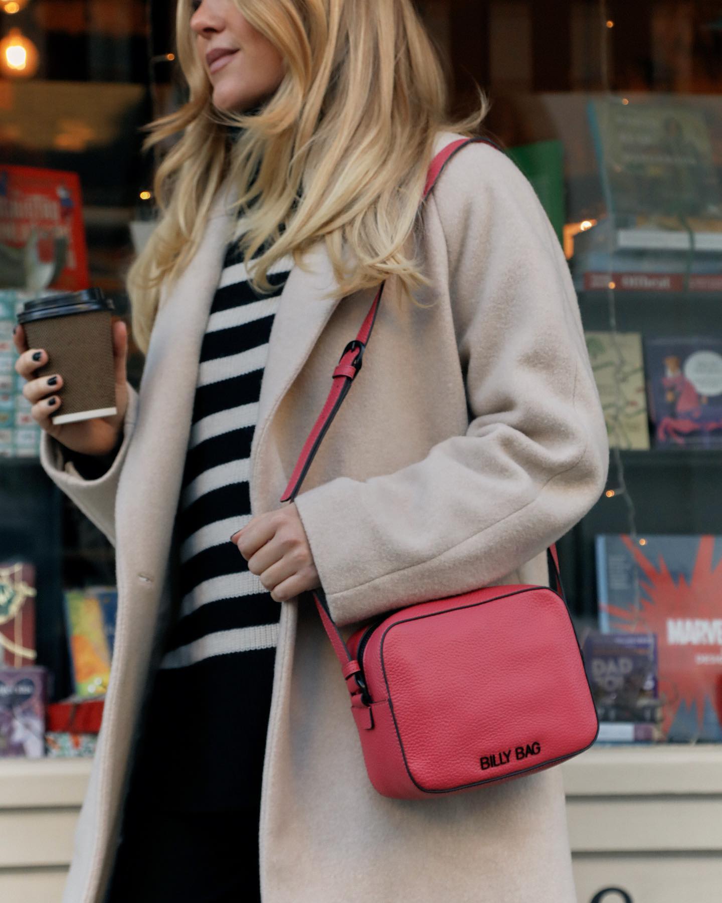Billy Bag London Pink Leather Heart Keyring - With Photo Holder, Cute Gift Idea