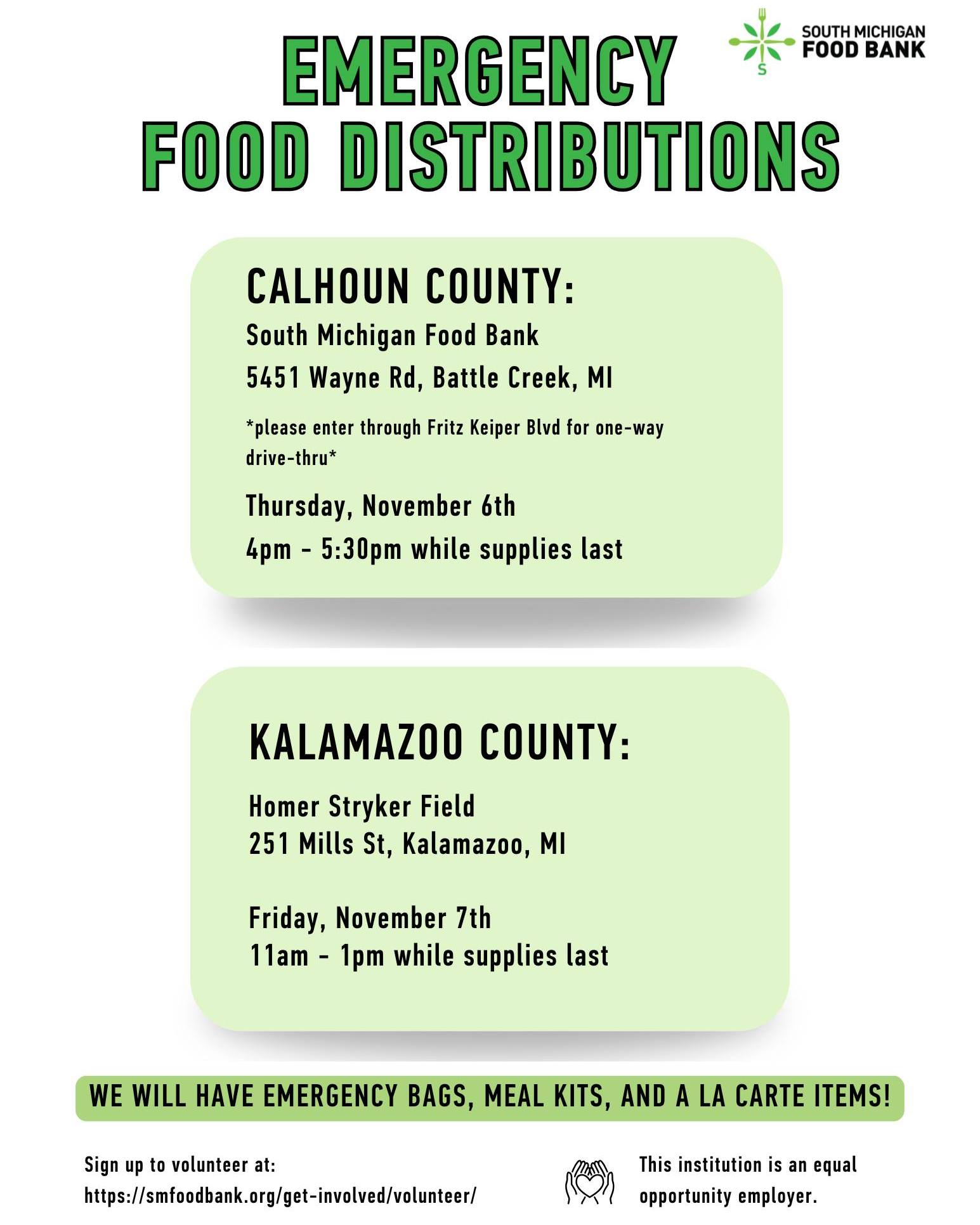 South - SMFB will be hosting emergency food distributions this week! On ...