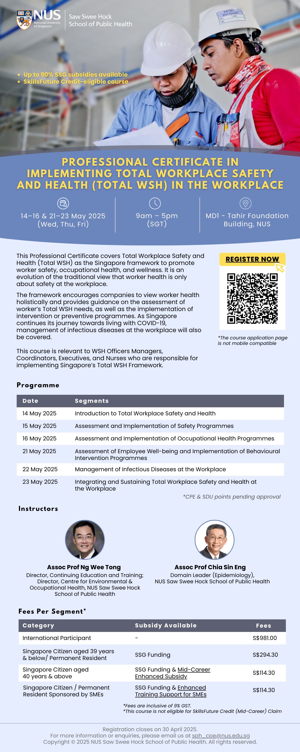 NUS - Gain a deeper understanding of Total Workplace Safety and Health ...