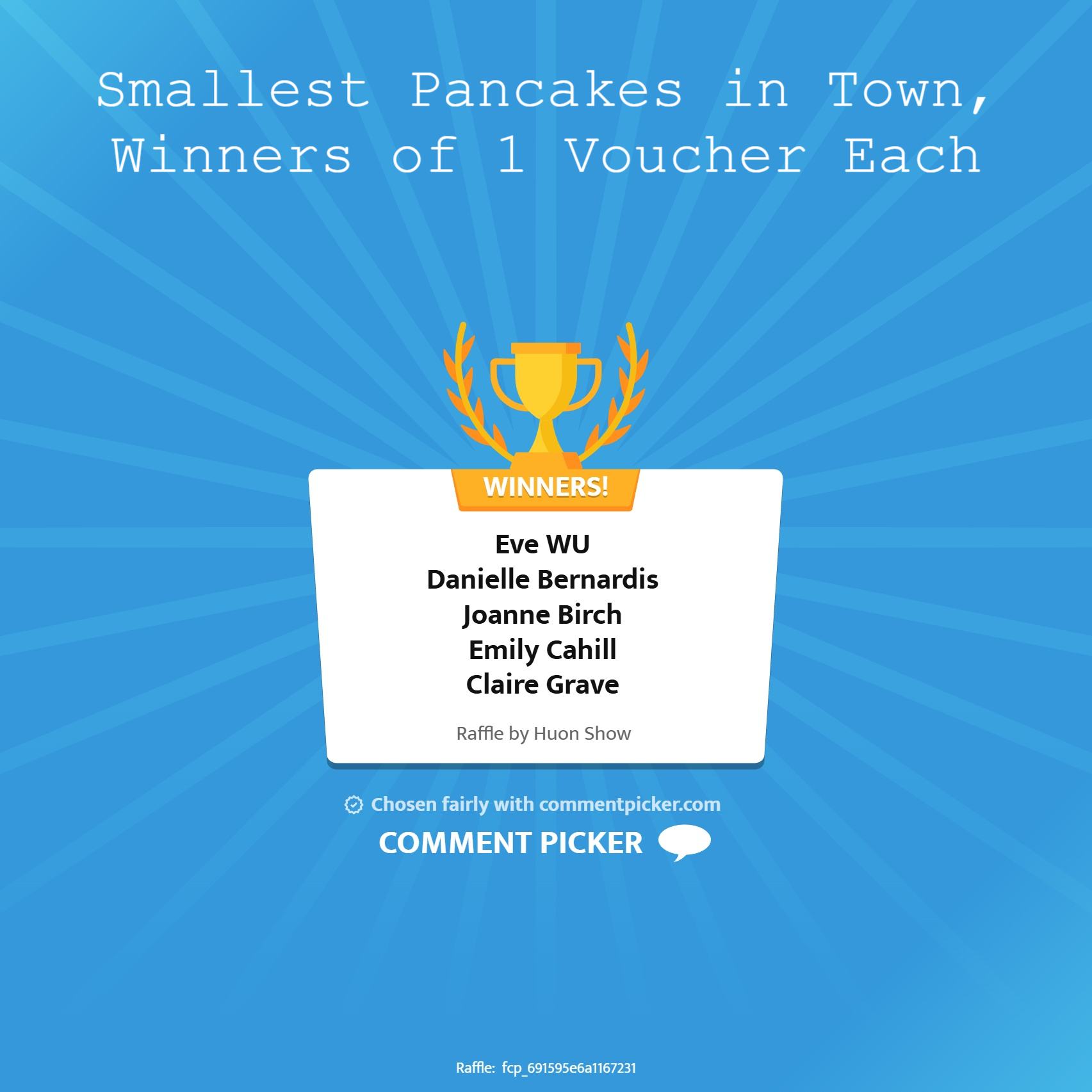 Huon Show - Congratulations to our snack competition... | Facebook