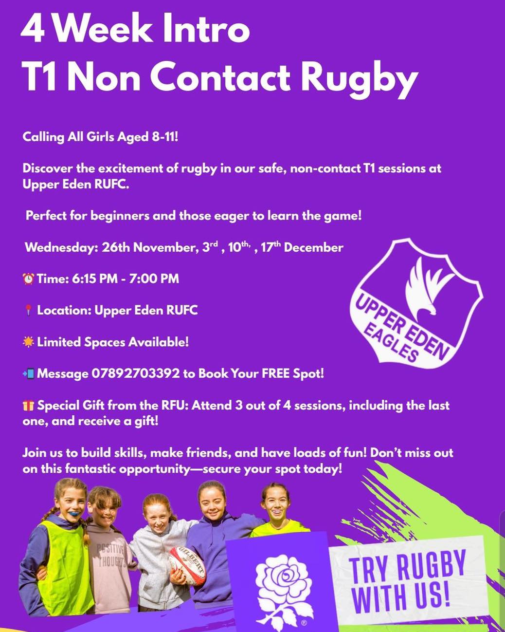 Upper - TONIGHT is the night! Our 4-Week Intro to T1 Non-Contact Rugby ...