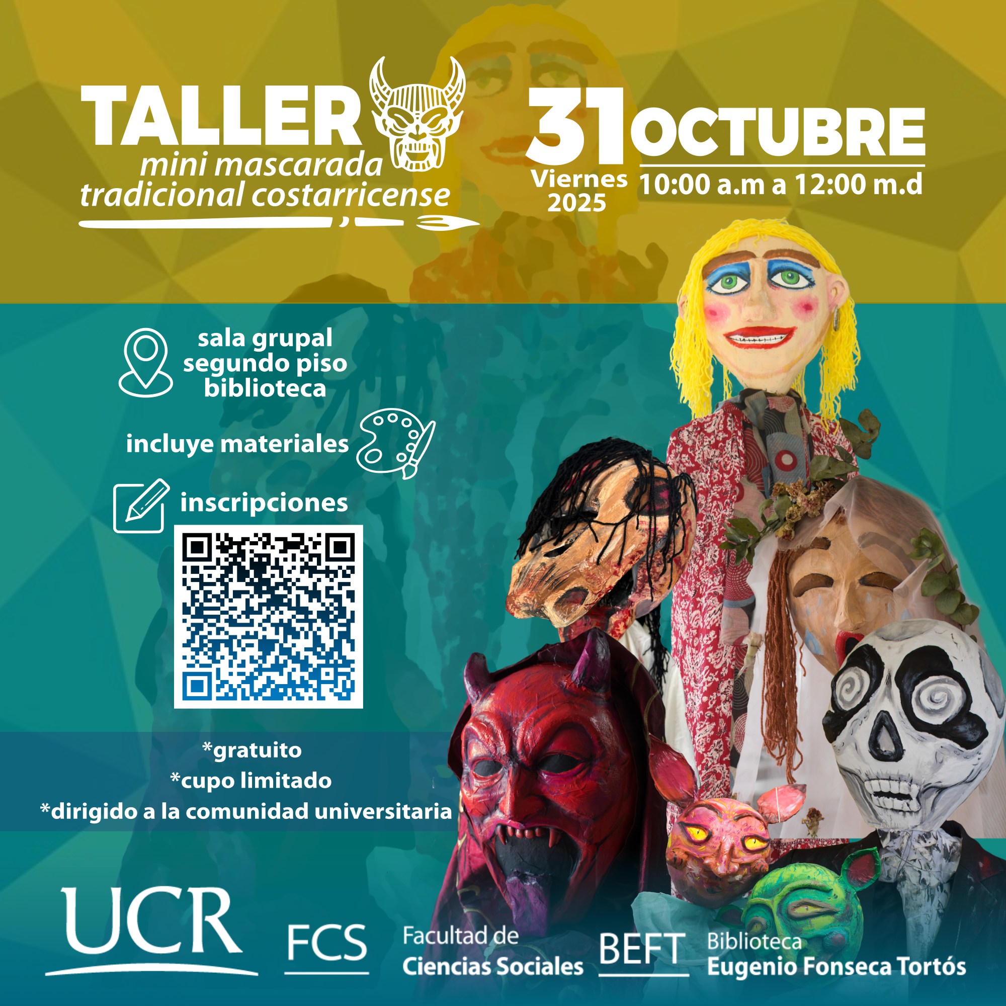 BEFT - TALLER De mini mascarada tradicional costarricense 👹🎉 Extendemos ...