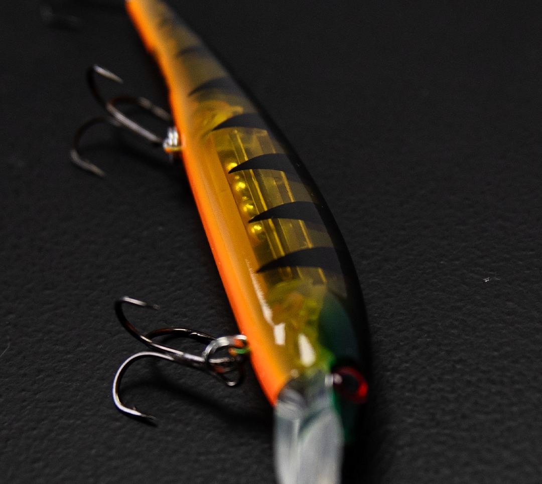 black and orange bandit fishing lure Walleye Deep Gender Reveal running 4 3/4 inch walleye trolling lure Bandit Walleye Deep Diver |
