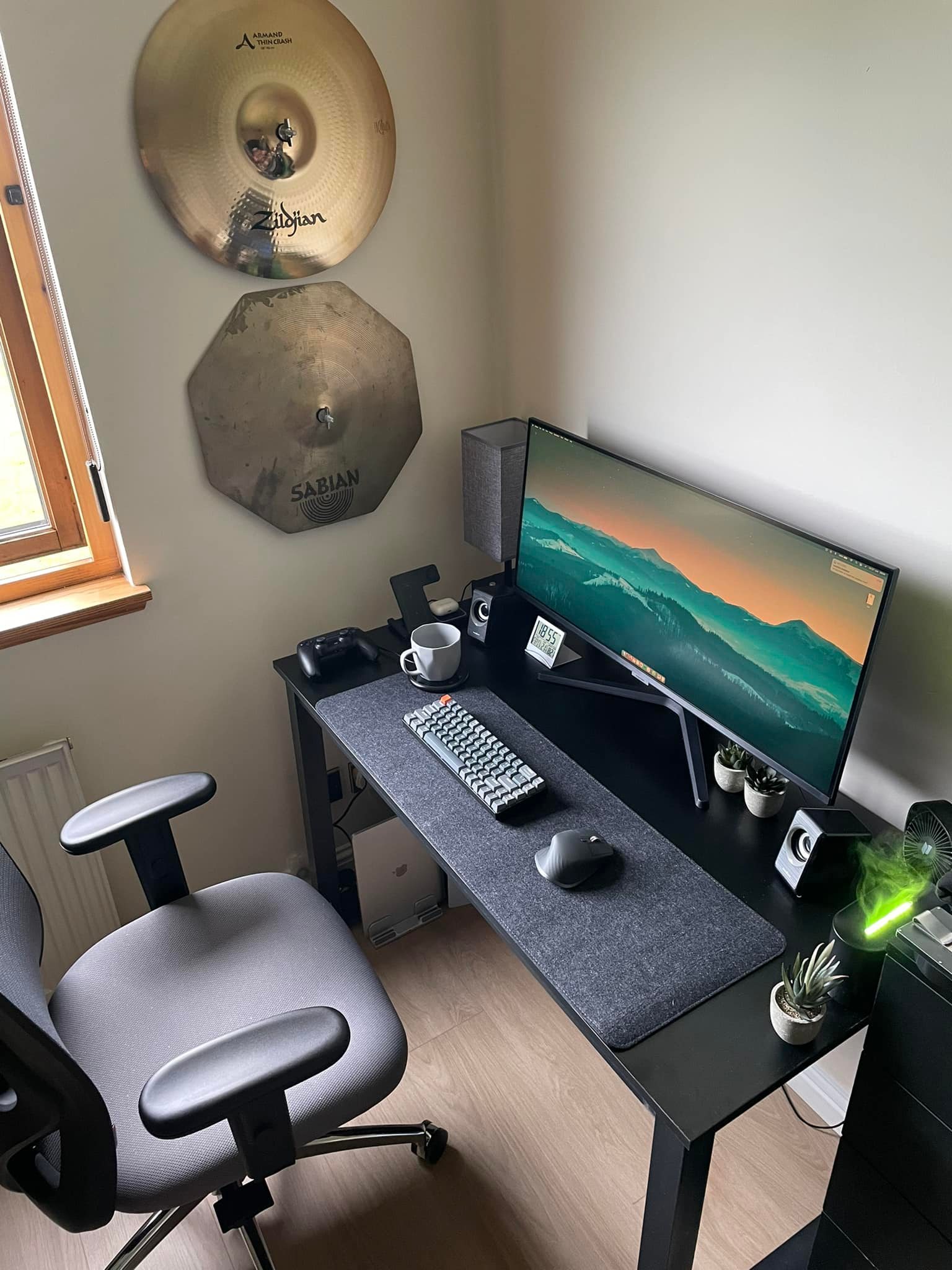 My black/grey themed desk setup