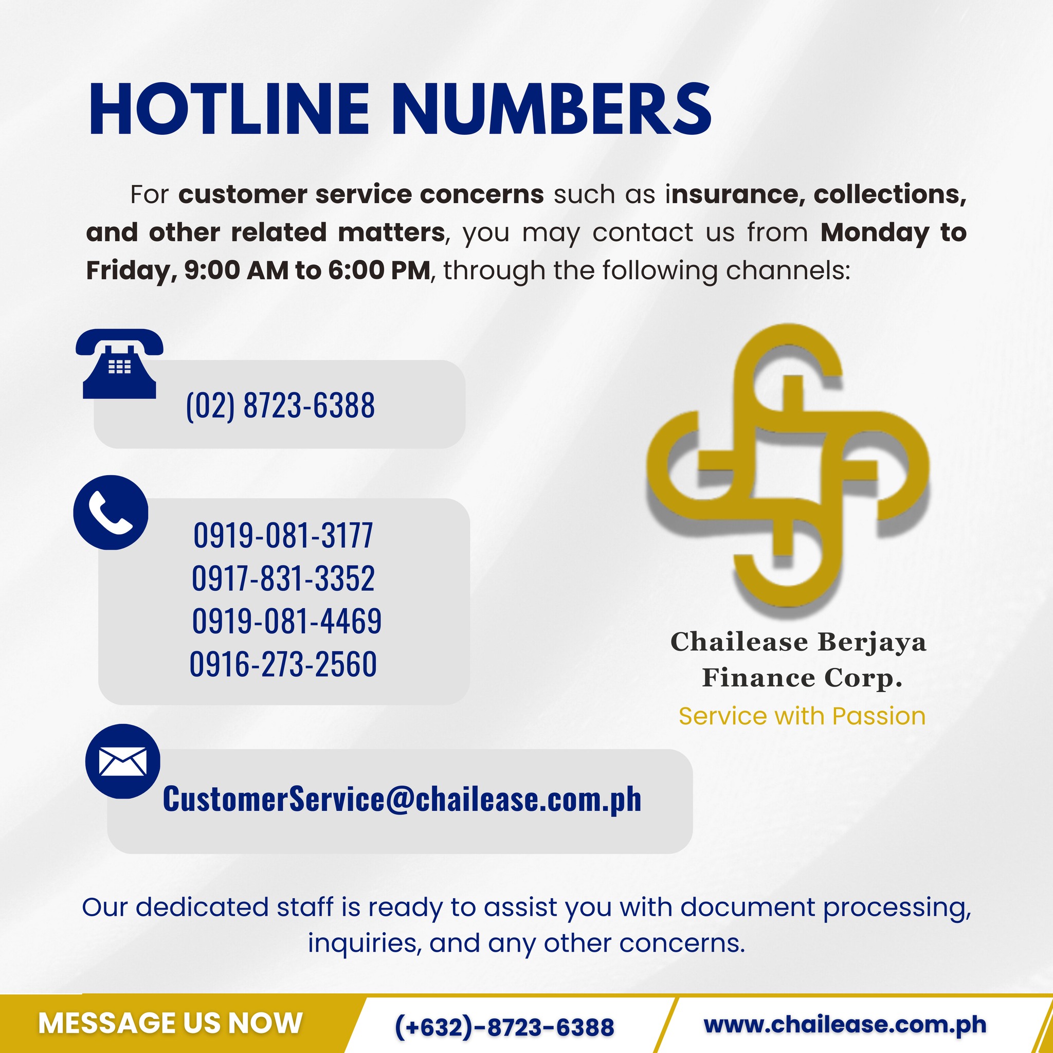 📞 Need help with... - Chailease Berjaya Finance Corporation | Facebook
